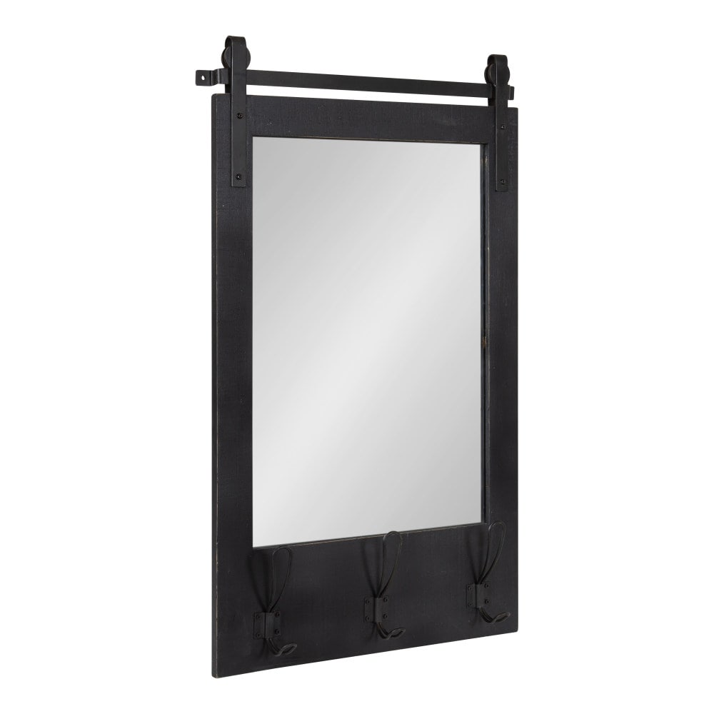 Kate and Laurel 19.5-in W x 30.75-in H Rectangle Black Framed Wall Mirror