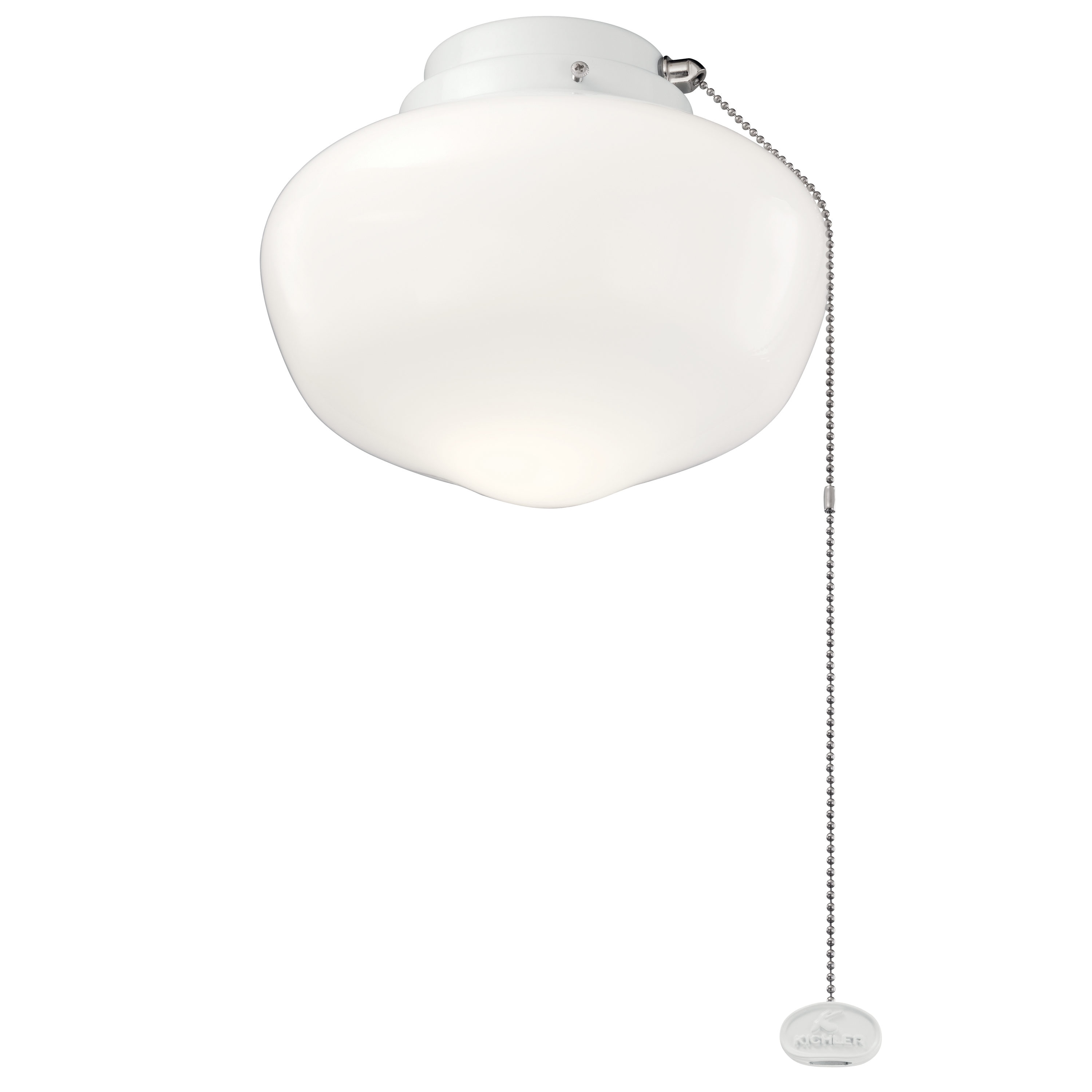 Kichler 380913WH Schoolhouse 8-Inches White LED Ceiling Fan Light Kit