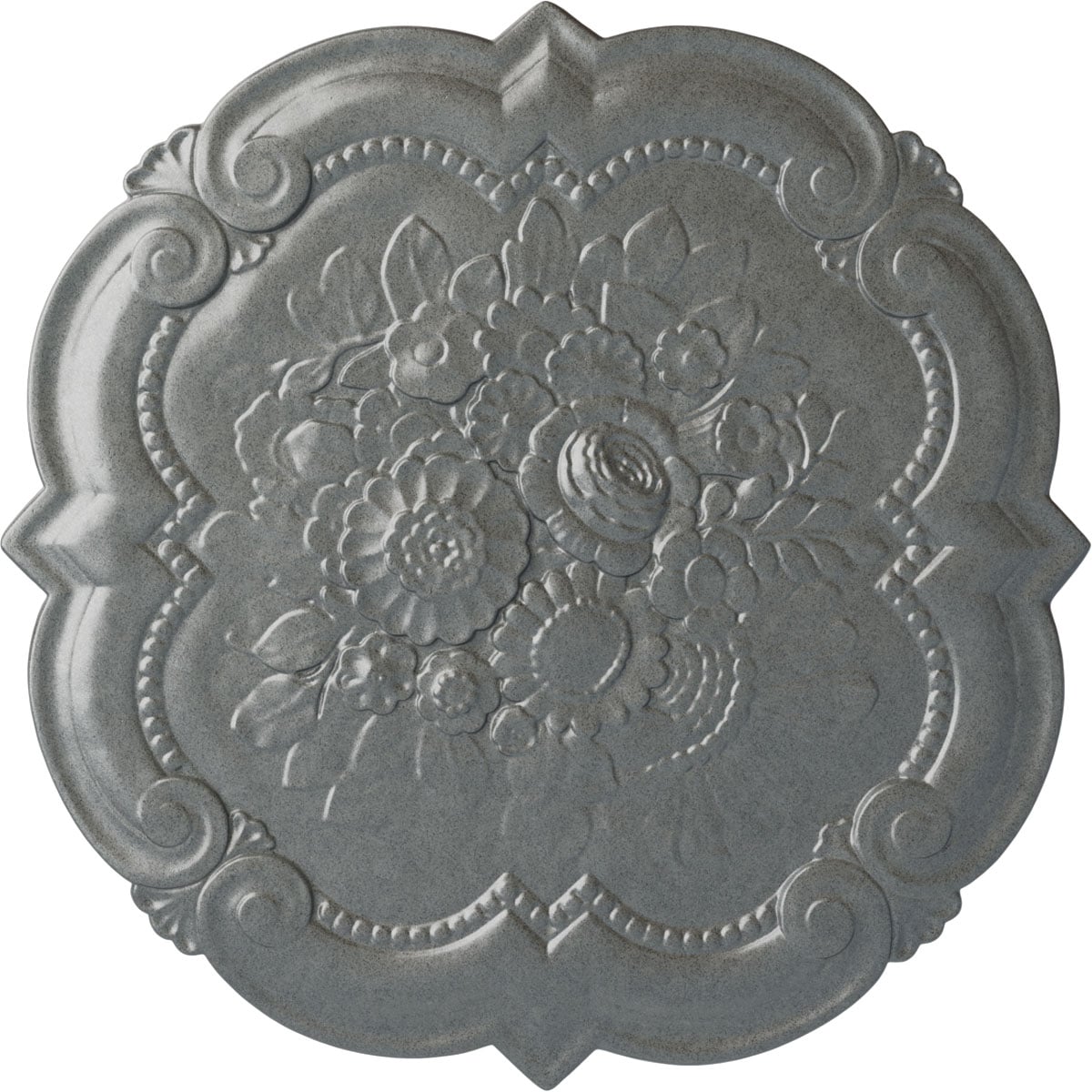 Ekena Millwork CM24VIPLS Victorian 24.38-in W x 24.38-in L Painted Platinum Polyurethane Whole Ceiling Medallion