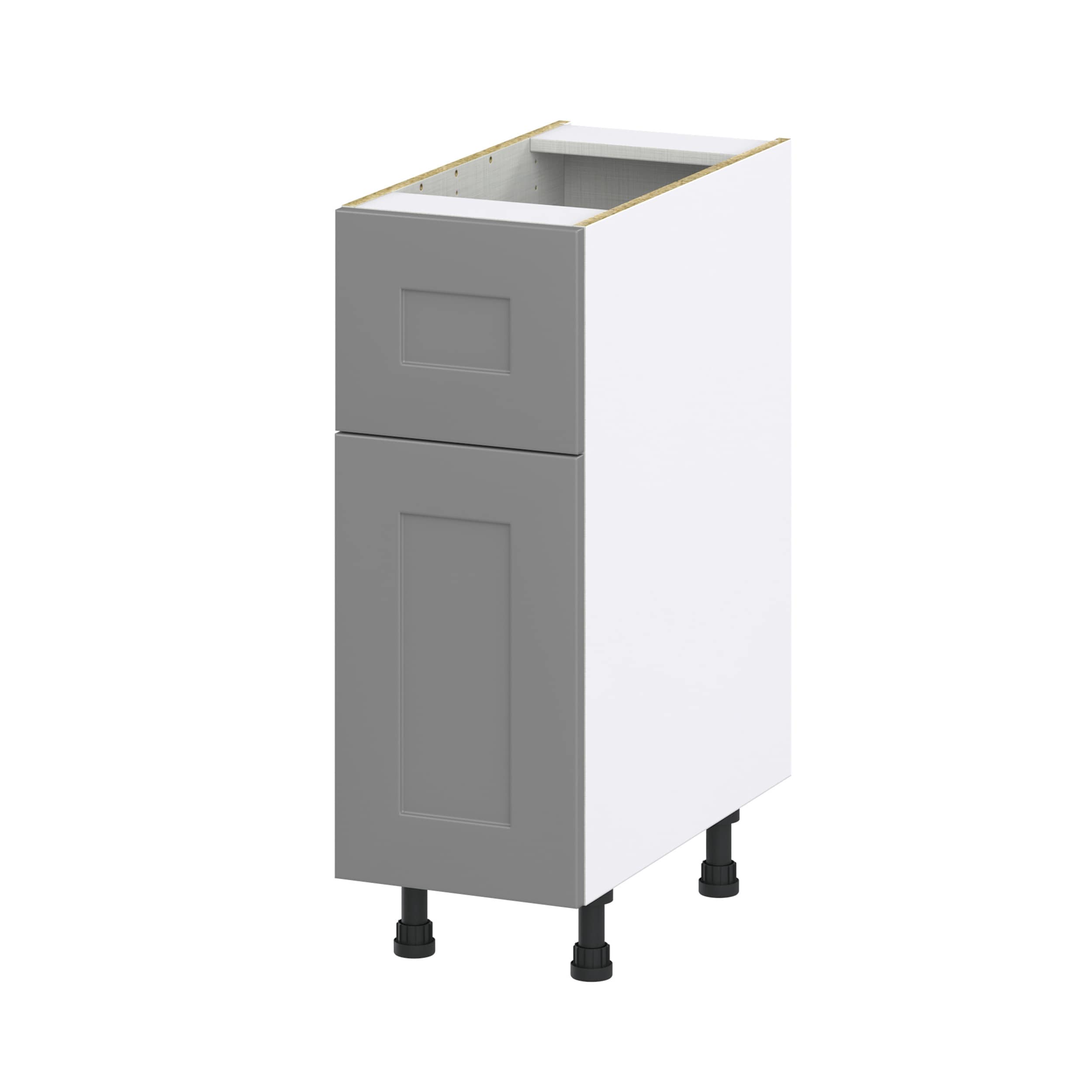 Hugo&Borg Beaumont 12-in W x 34.5-in H x 21-in D Slate Gray 1-Drawer Base Fully Assembled Cabinet (Recessed Panel Shaker Style)