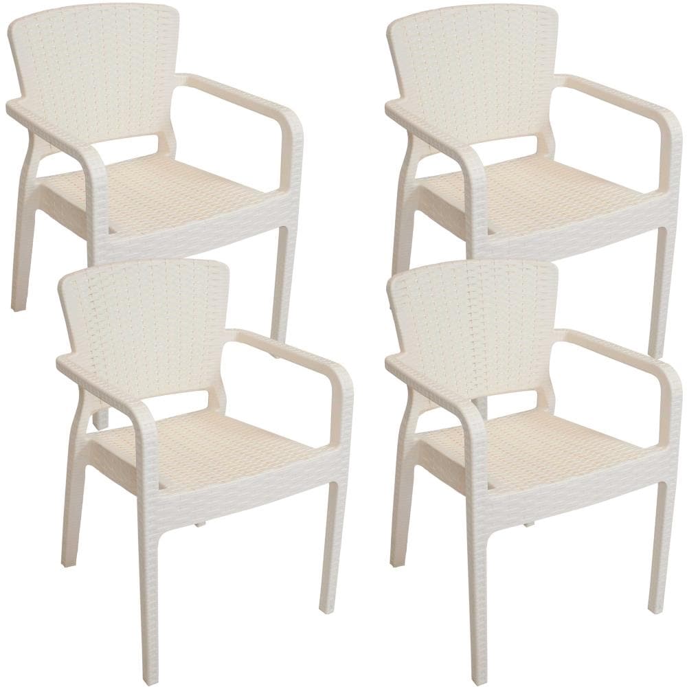 cream plastic dining chairs