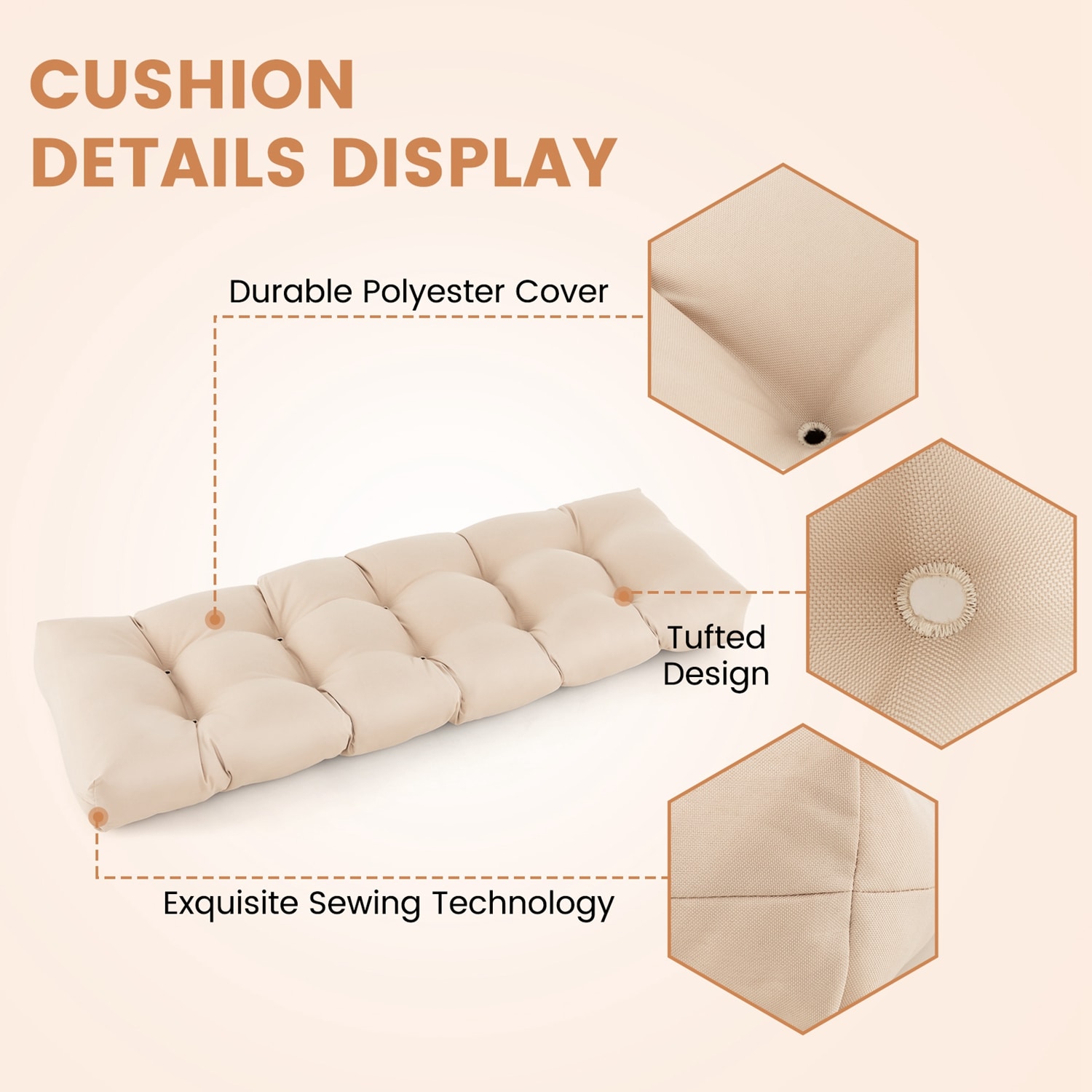 WELLFOR TDJ10878WH Patio-Furniture-Cushions - View #3
