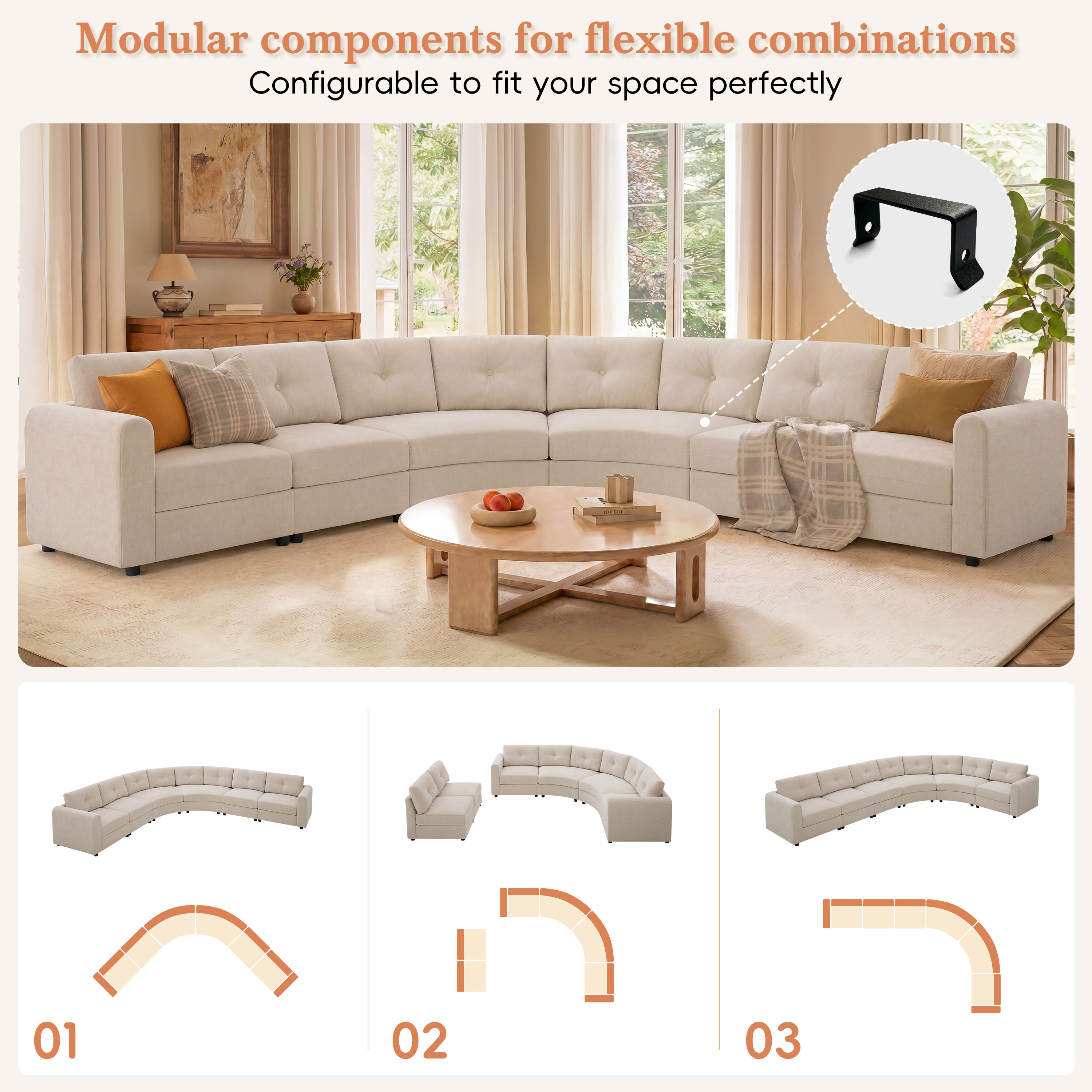 ModernLuxe L3P-N723S9820O Sofas-Loveseats - View #3