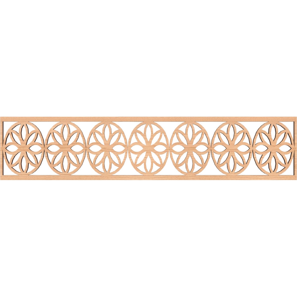 Ekena Millwork MLDB10X46BLUHI Blume Fretwork Flat Trim 10-in x 3.9-ft Hickory Brown Unfinished 2156677 Pierced Wall Panel Moulding
