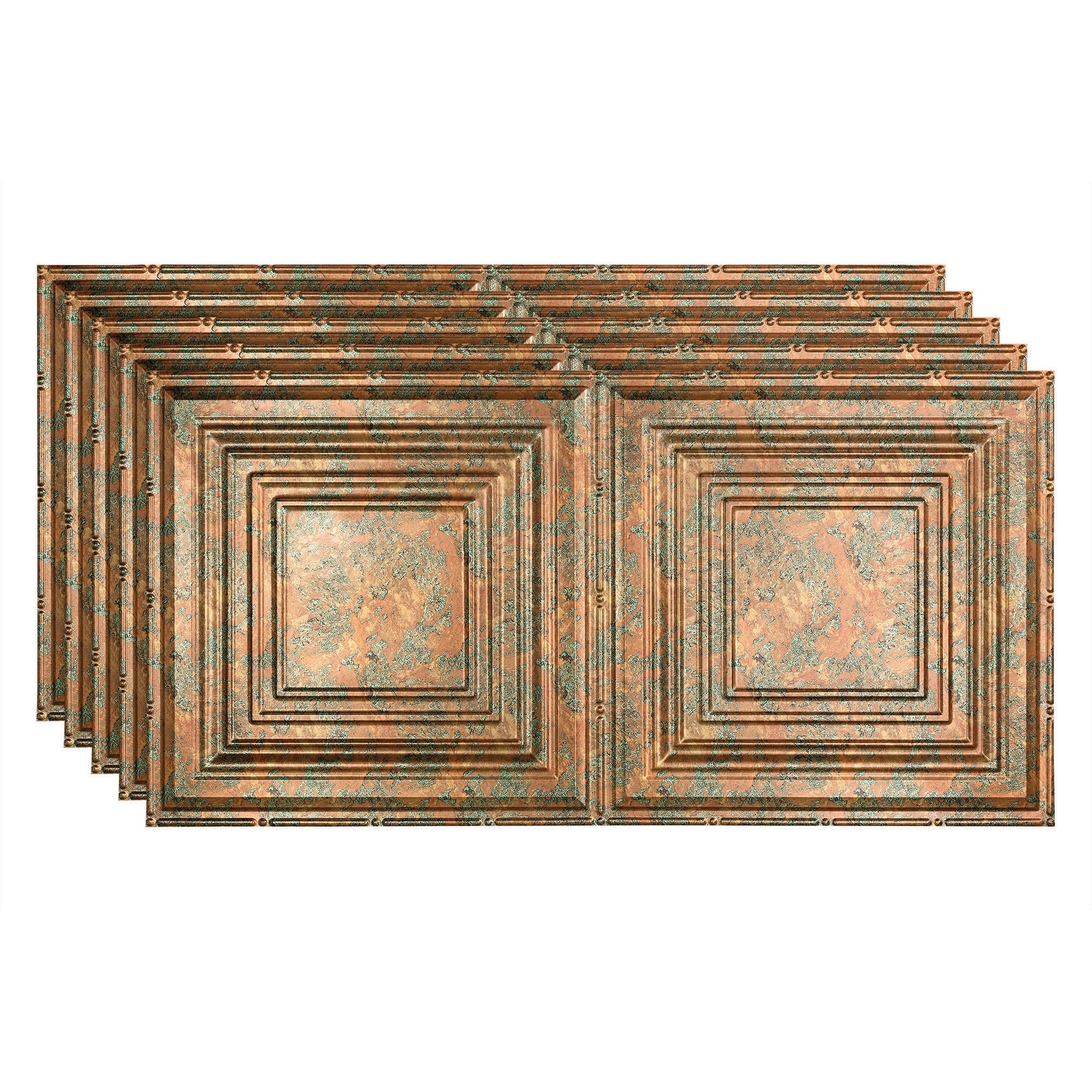 Fasade PG5211 4-ft x 2-ft Traditional 3 Copper Fantasy PVC Surface-mount Ceiling Tile ( 5 -Pack, 40-Sq. Feet / Case )