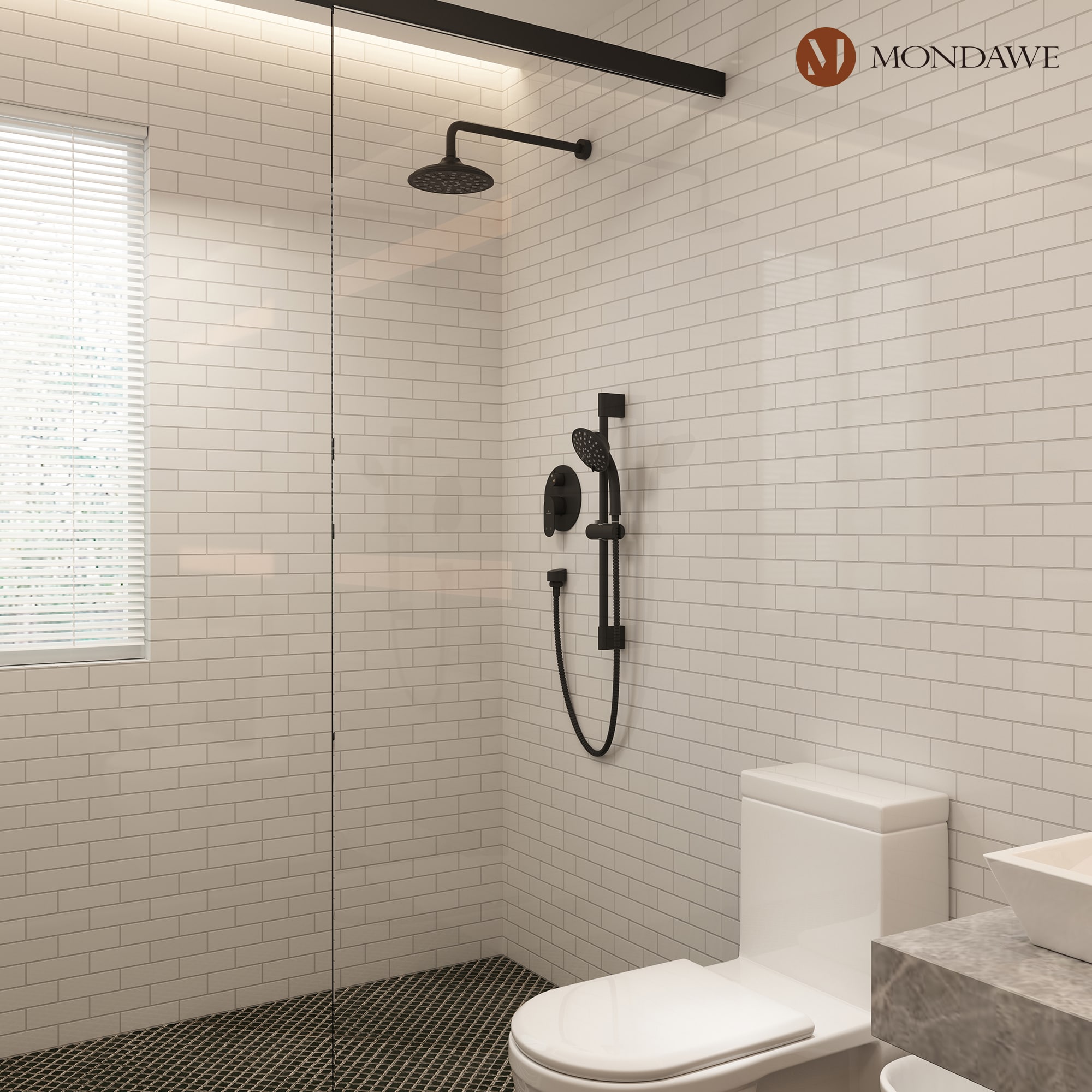 Mondawe Matte Black Built-In Shower Faucet System Valve Included in the Shower  Systems department at