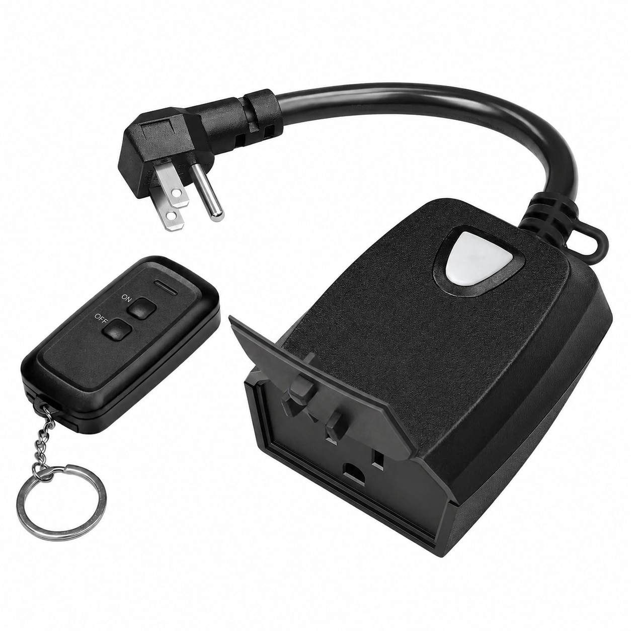 ITOPFOX  Outdoor Indoor Wireless Remote Control Outlet 2 Remotes 3 Prong Weatherproof Plug 15A Heavy Duty 100FT Range ETL Listed for Lights Fans