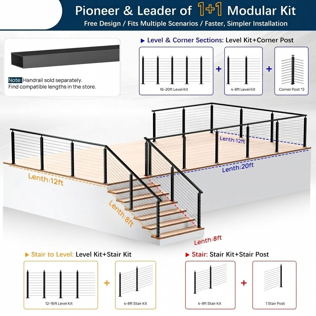 Aoibox LABZW98W Stair-Railing-Kits - View #3