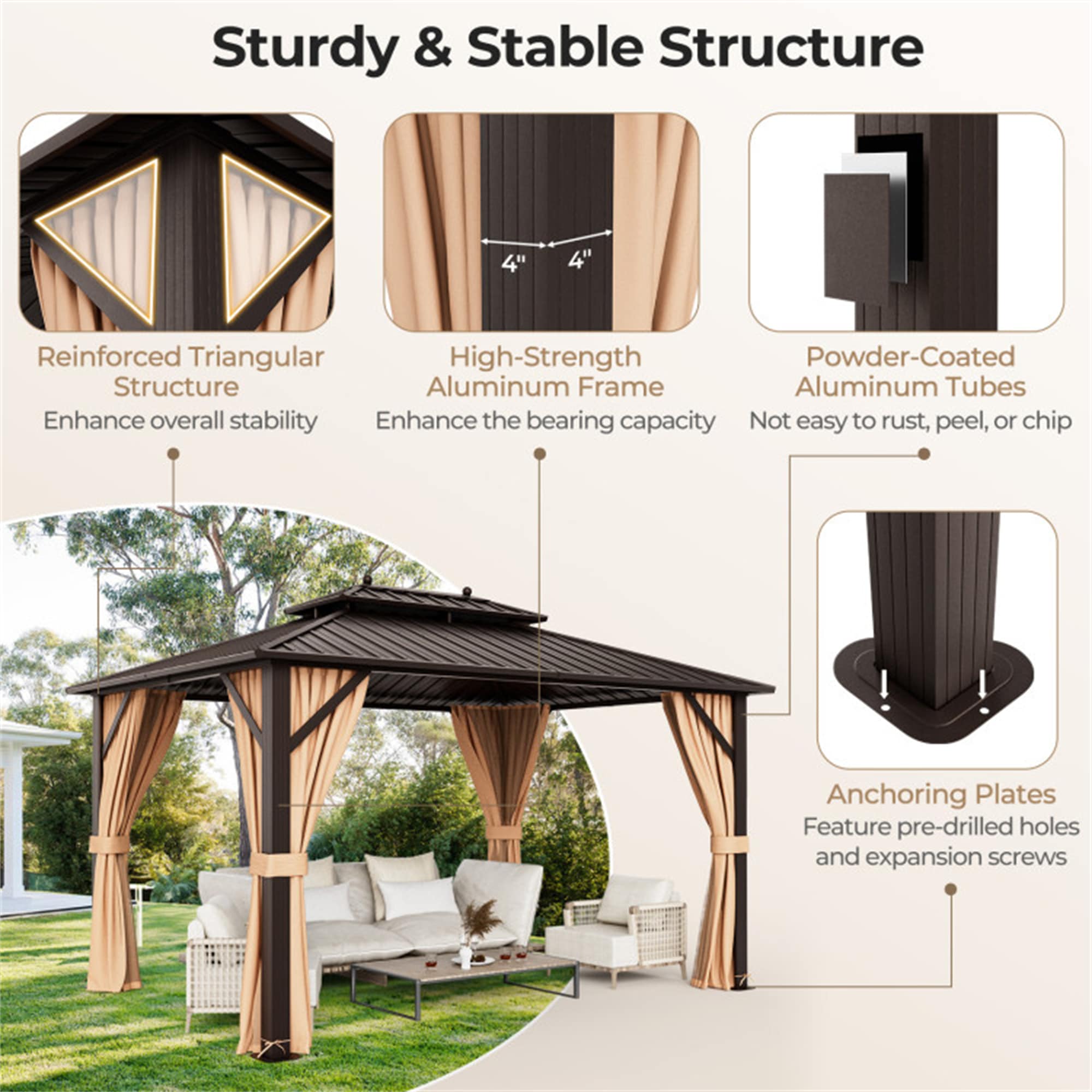 BABOOM BOM-P11434C-CO Wood-Resin-Gazebos - View #7