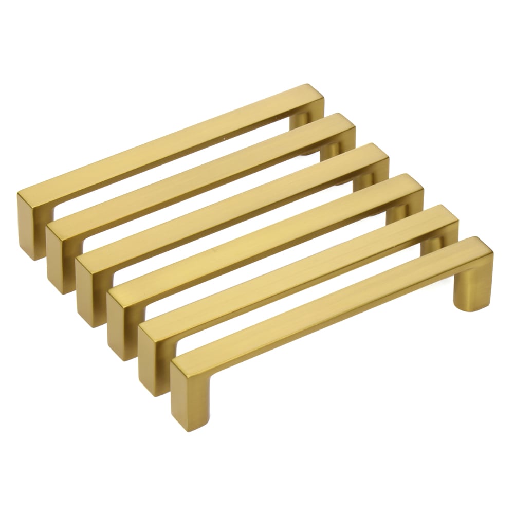 Origin 21 CAB-128-329-BG Vero 6-Pack 5-1/16-in Center to Center Brushed Gold Rectangular Bar Drawer Pulls