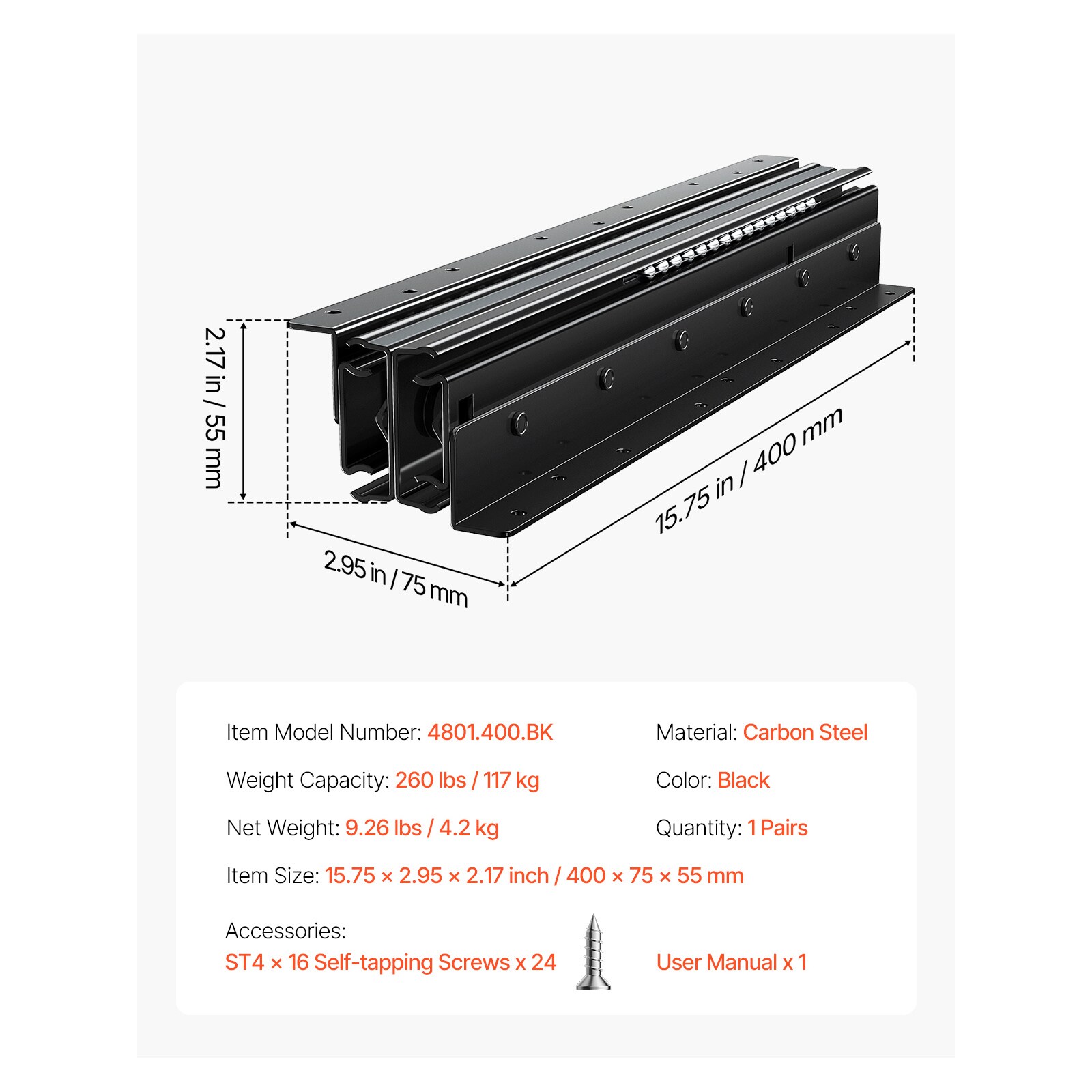 Mecale YAS-H22A3B Drawer-Slides - View #7