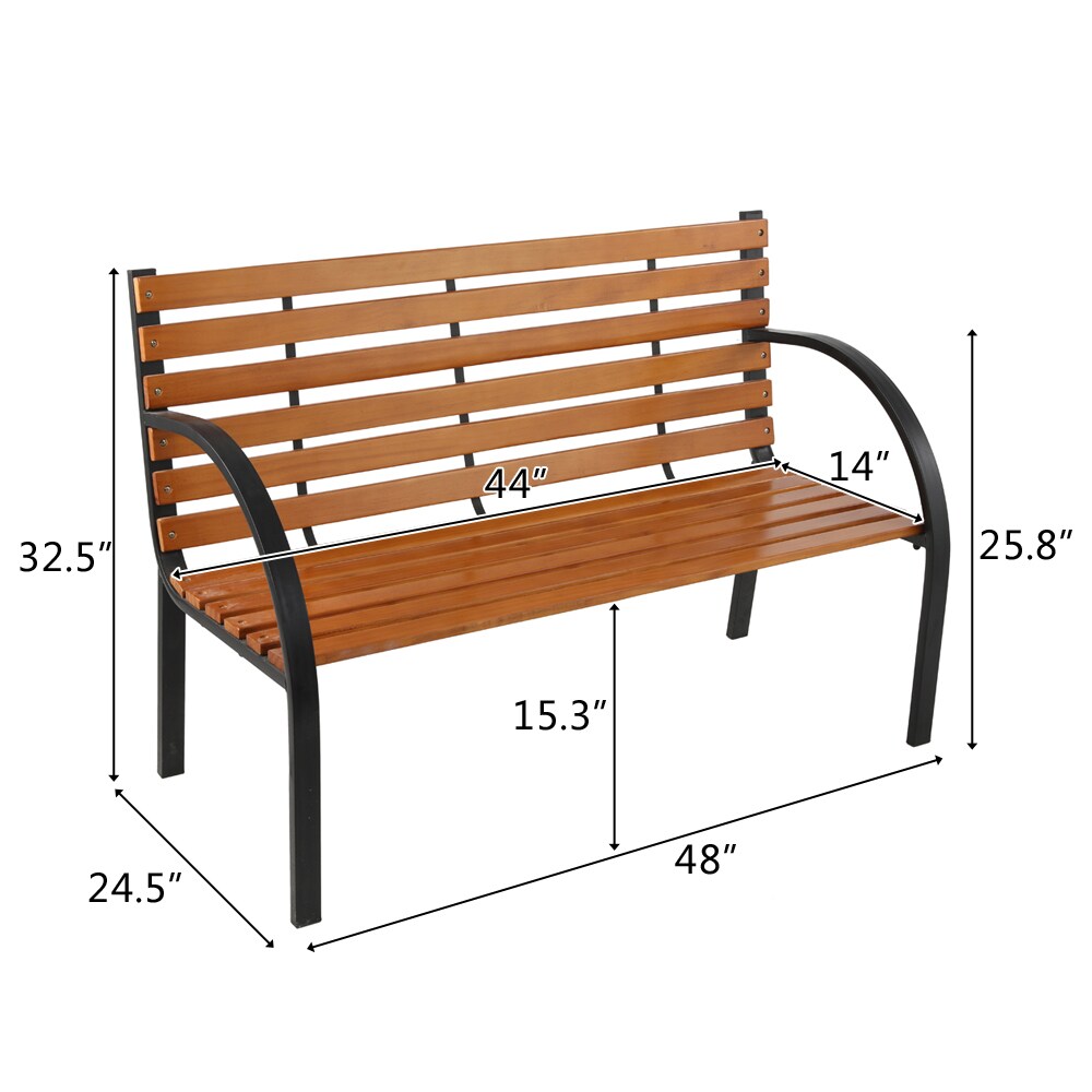 Winado 48-in W x 32.5-in H Natural Steel Garden Bench in the Patio ...