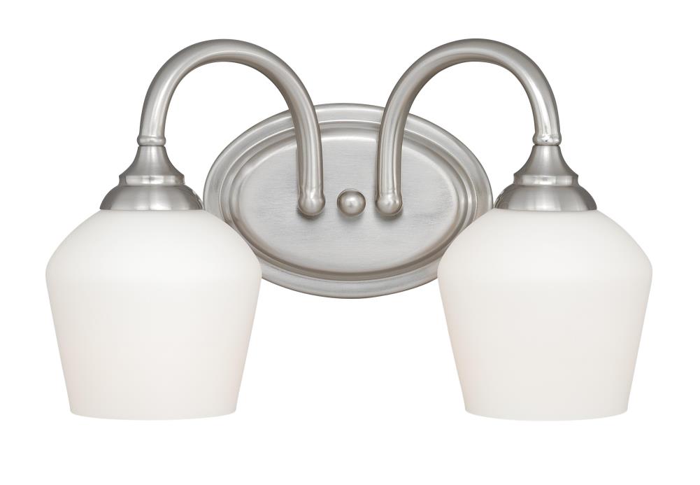 Cascadia W0140 Grafton 2-Light Satin Nickel Transitional Vanity Light
