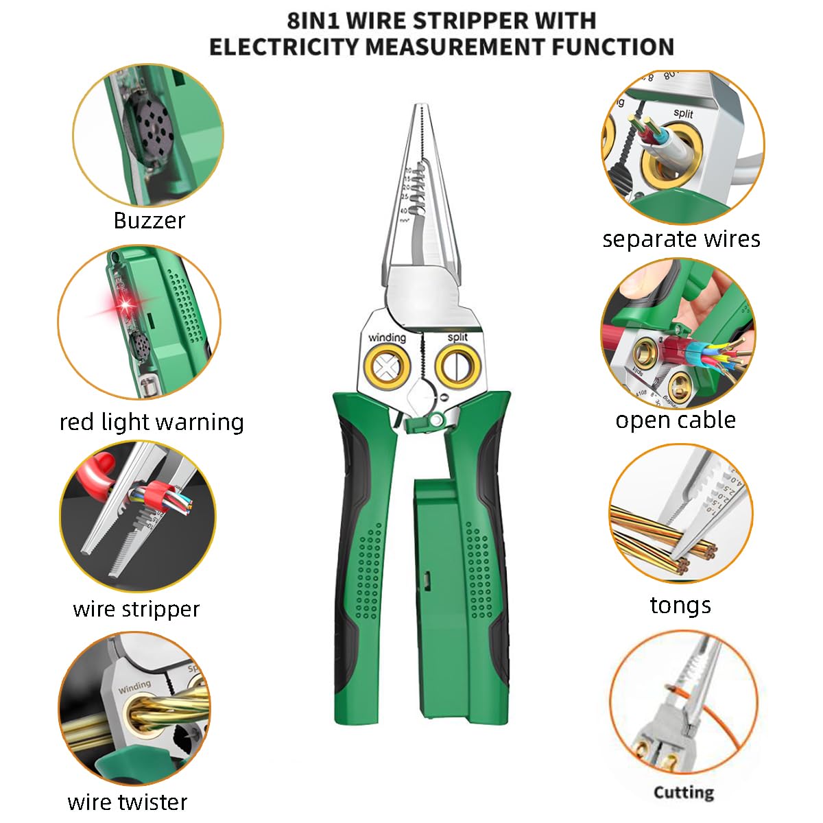 ITOPFOX Wire Strippers Twister with Electricity Measurement Function ...