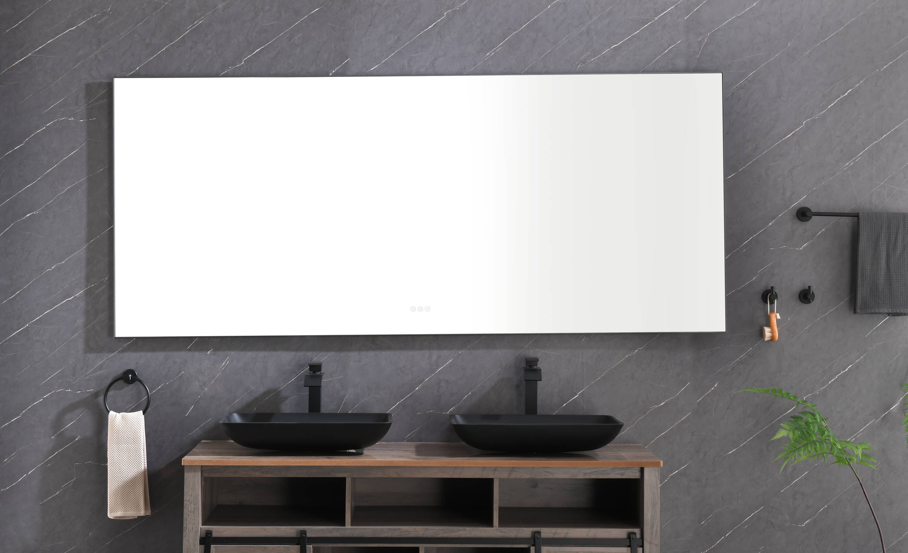 84-in x 36-in Dimmable LED Lighted Fog Free Tilting Bathroom Vanity Mirror (Glass) | - Vacolite KP-388MB