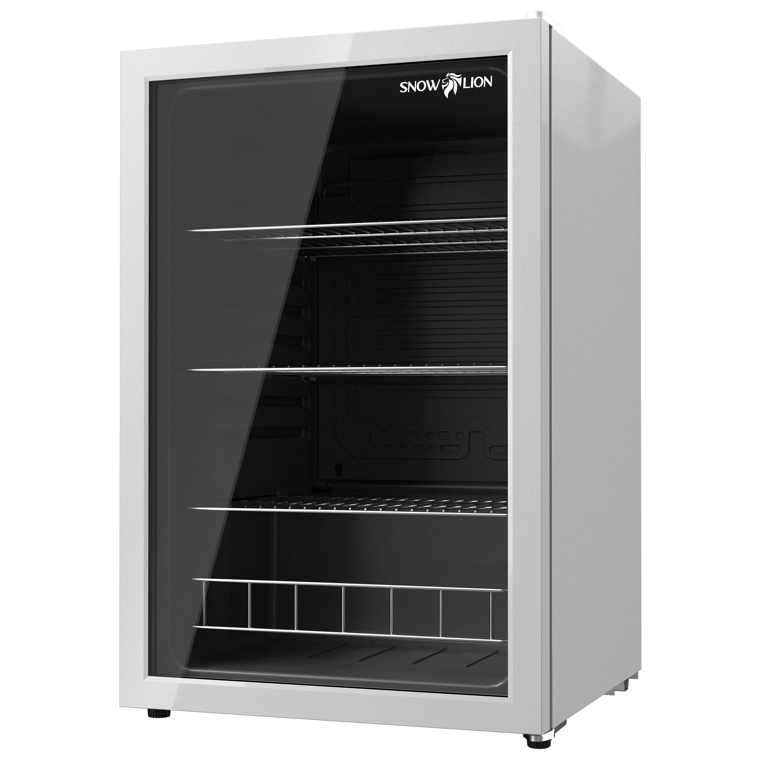 SnowLion OSFG024-WXL Premium 131L Beverage Glass Door 4.6-Cu. Feet Mini Fridge ( White ) Garage Ready