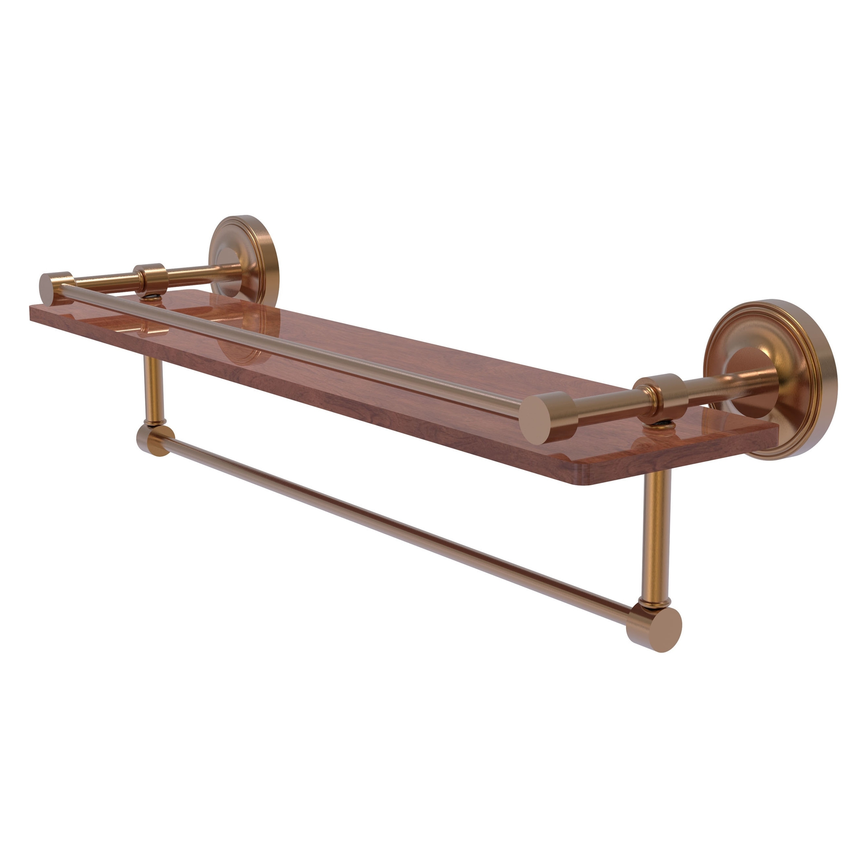 Allied Brass PRBP-1TB22-GLIW-BBR Prestige Regal Brushed Bronze Wall mount Bathroom Shelf ( 22-in x 5-in x 5-in )