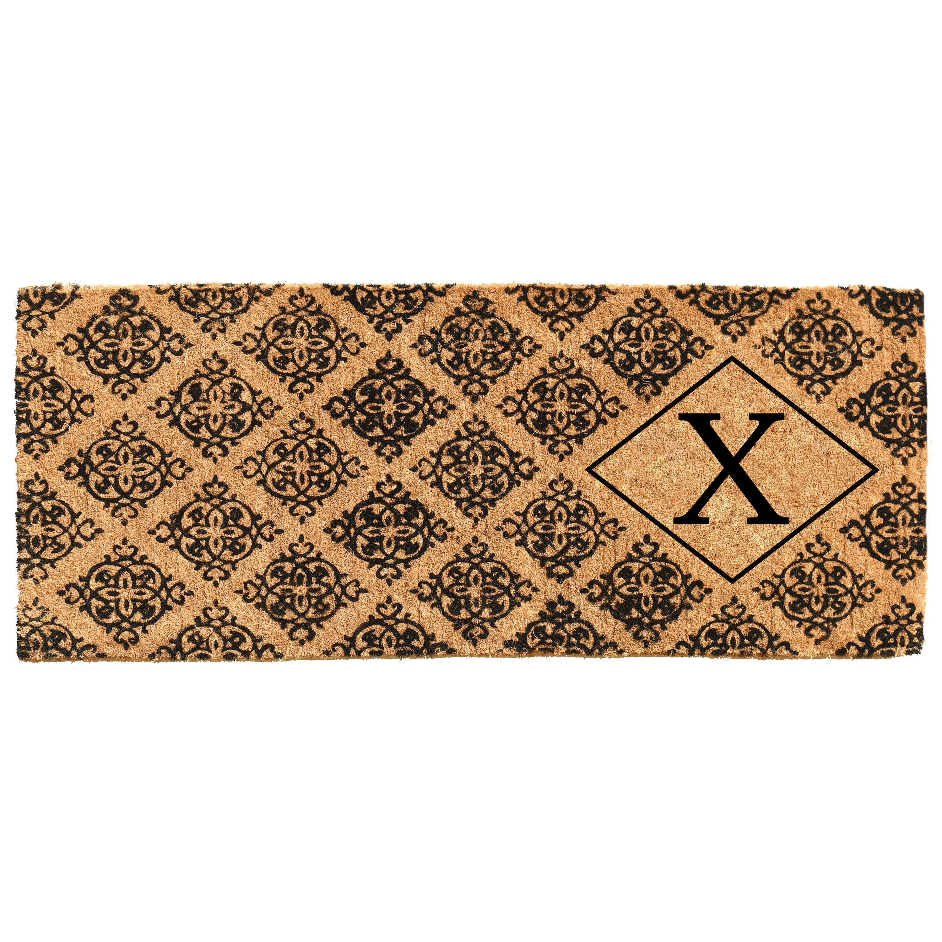 Callowaymills 103331846X 18-in x 46-in Natural/Black Coir Non-Slip Grip Indoor or outdoor Decorative Door Mat