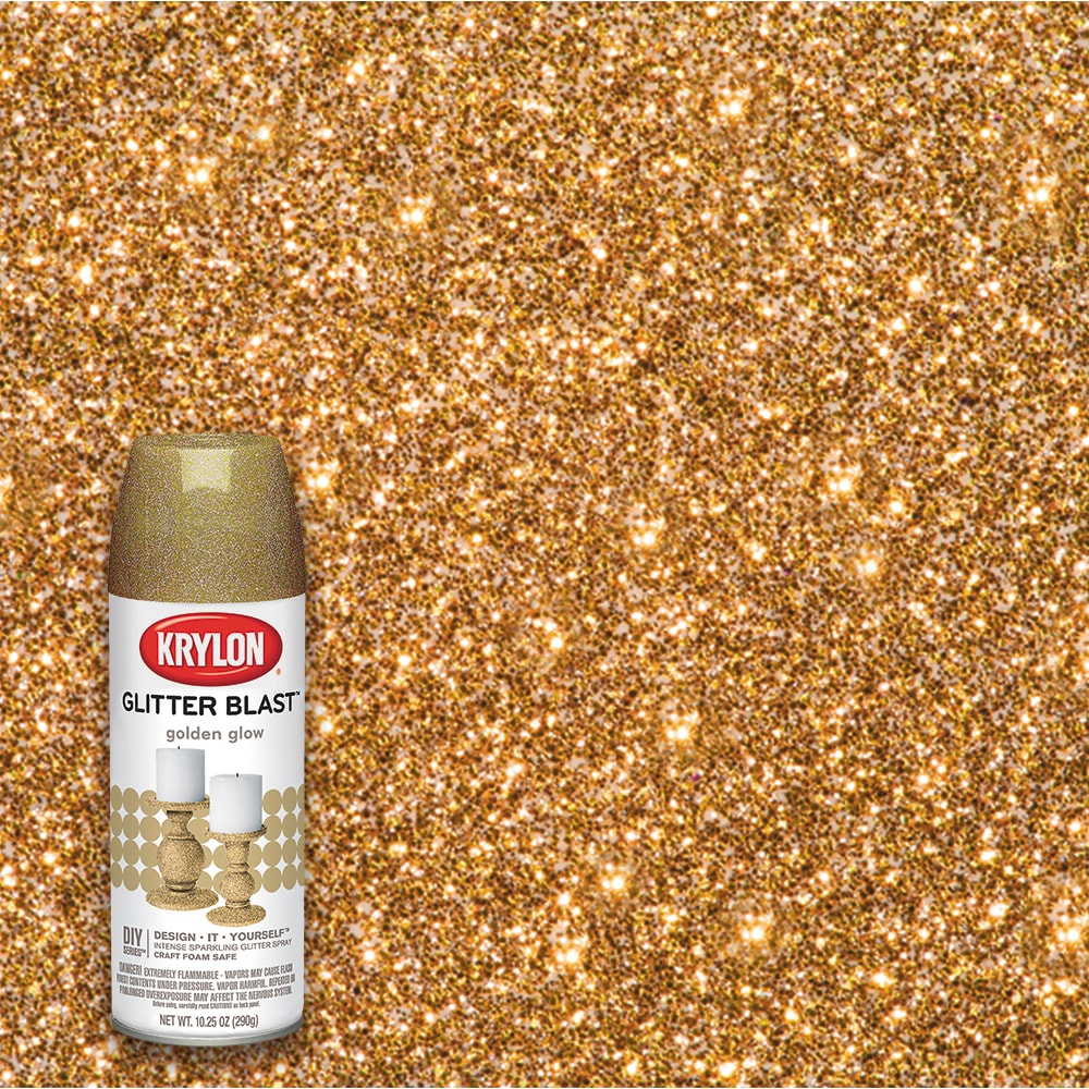 Krylon Glitter Blast Gloss Golden Glow Glitter Spray Paint (NET WT.  10.25-oz)