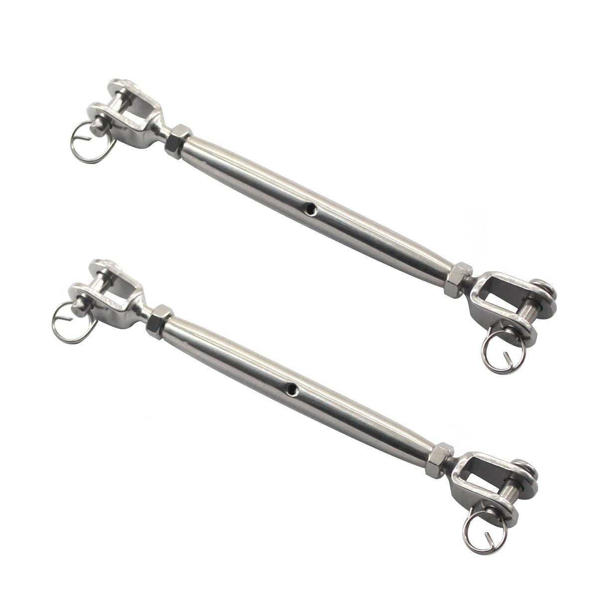 JOWEI  2 Pieces 304 Stainless Steel Rigging Screw Jaw Closed Body M12 Turnbuckle Tensioner for Home Improvement and Industrial Use