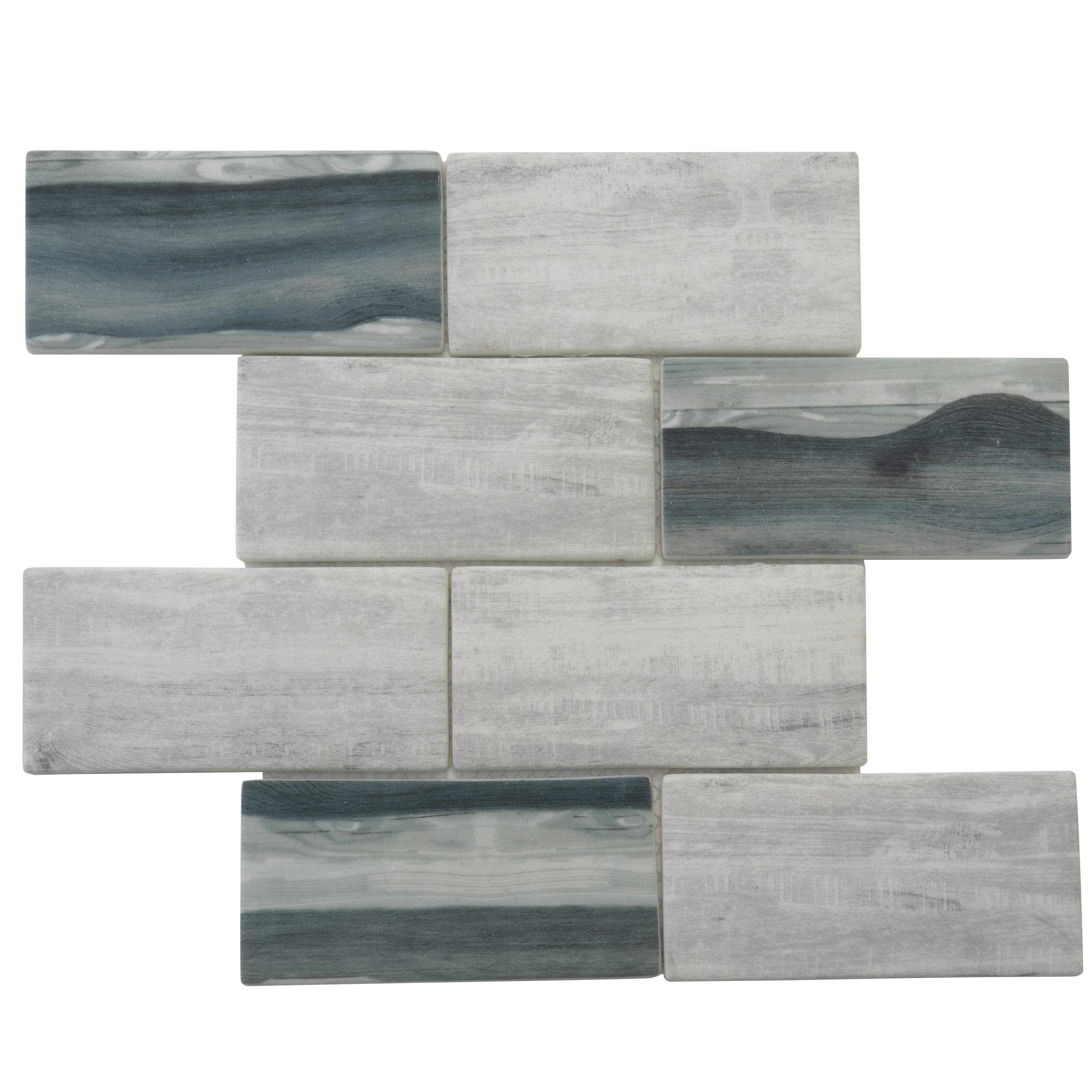 Apollo Tile APLNNR8807GRA Aloha Gray 12-in x 12-in Matte Recycled Glass Patterned Mosaic Floor and Wall Tile (9.18-sq. ft/ Carton)