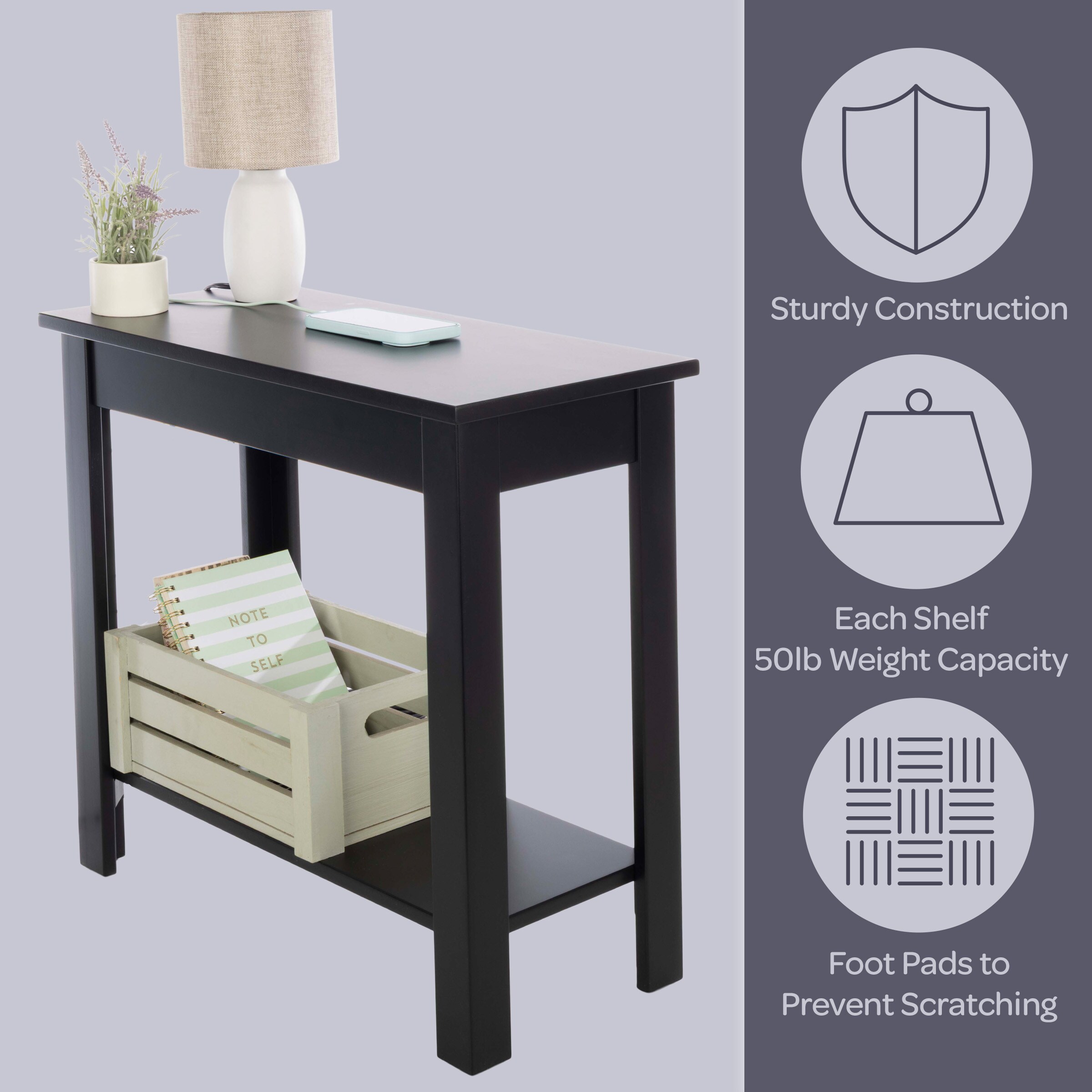 Lavish Home 80-ET-1-BLK End-Tables - View #5