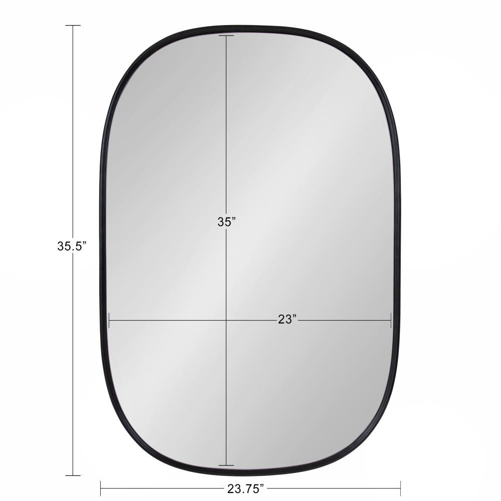 Elegant Full-Length Black Wood Rectangular Wall Mirror 24x36