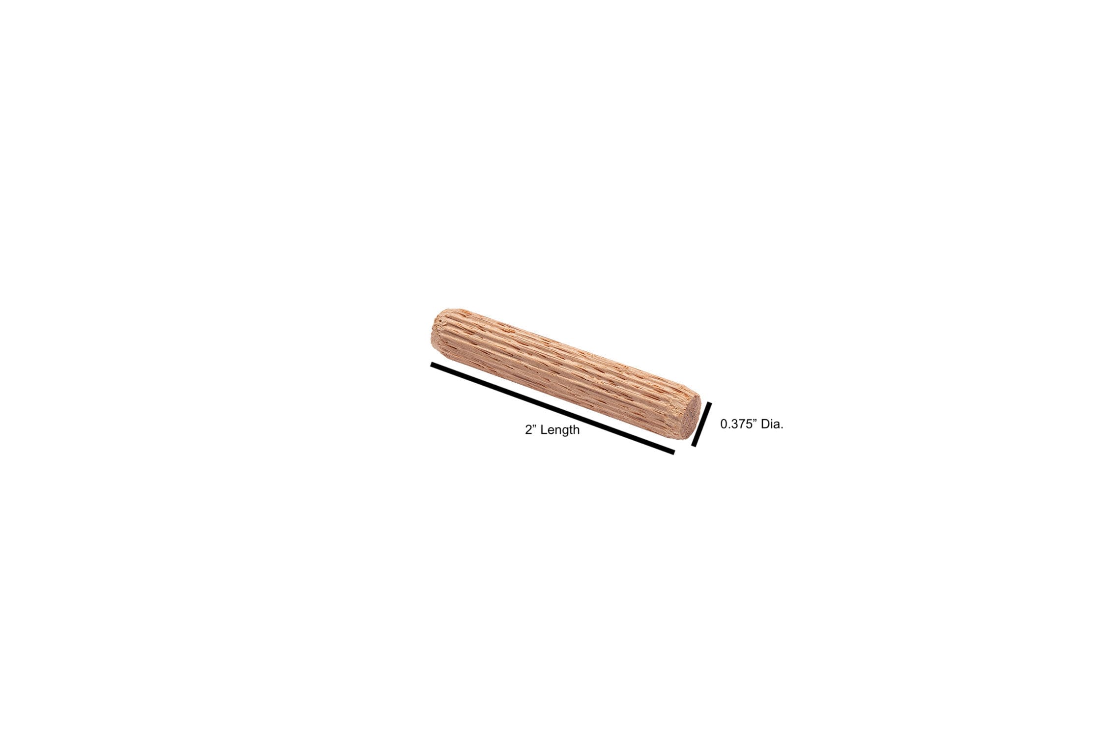 Wood Fluted Dowel Pins 3/8 by 2 (Per 100 Dowel Pins)
