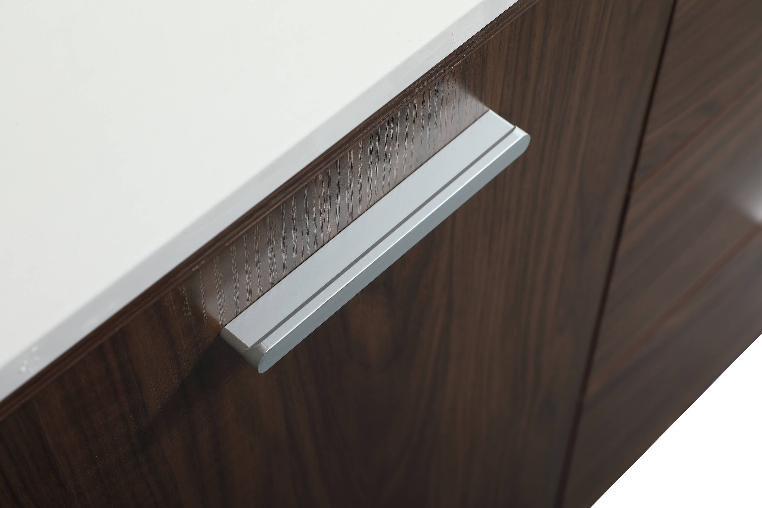 Walnut and Calacatta White 42" Single Vanity with Engineered Marble Top