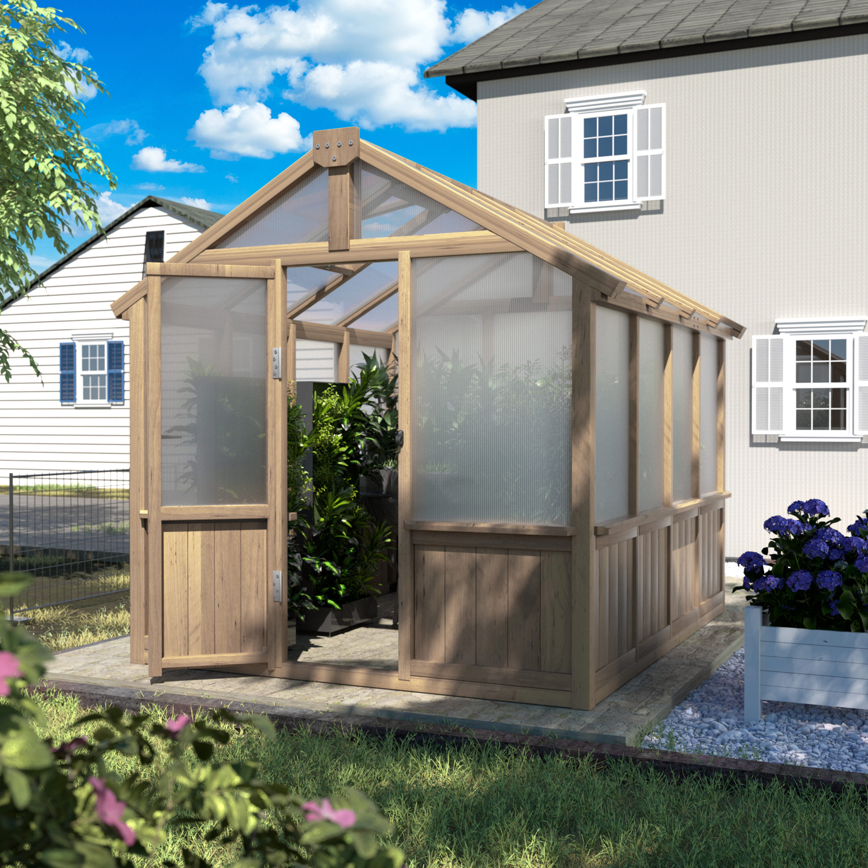 VEIKOUS PG0101-15-02SI 8-ft L x 6-ft W x 5.25-ft H Light Mocha Brown Greenhouse