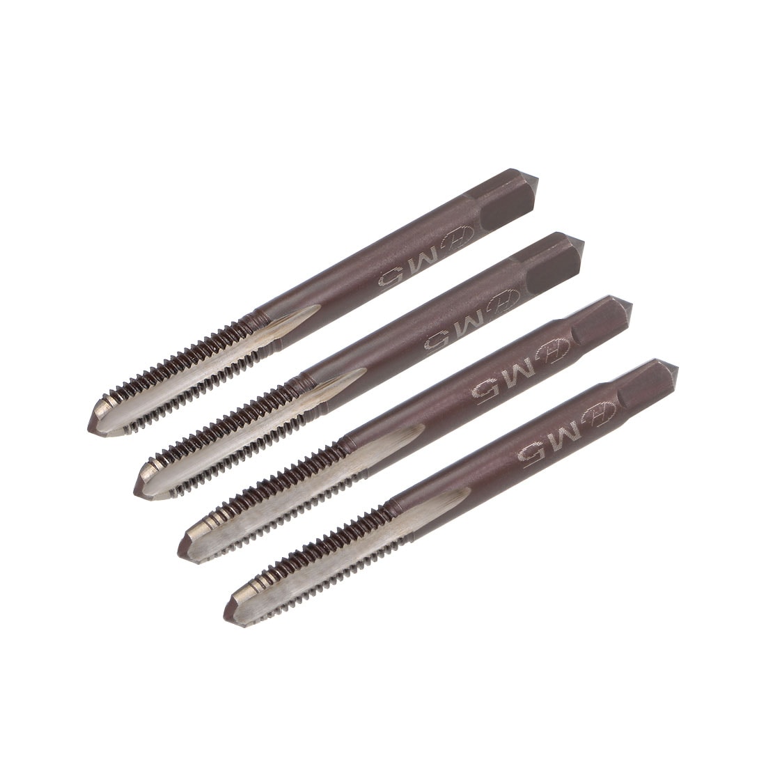 Unique Bargains Metric Hand Tap M5 Thread 0.8 Pitch 3 Straight Flutes H2 Alloy Tool Steel Bottom and Taper Screw Tap Set Tapping Tools for Repairing 2 Pairs