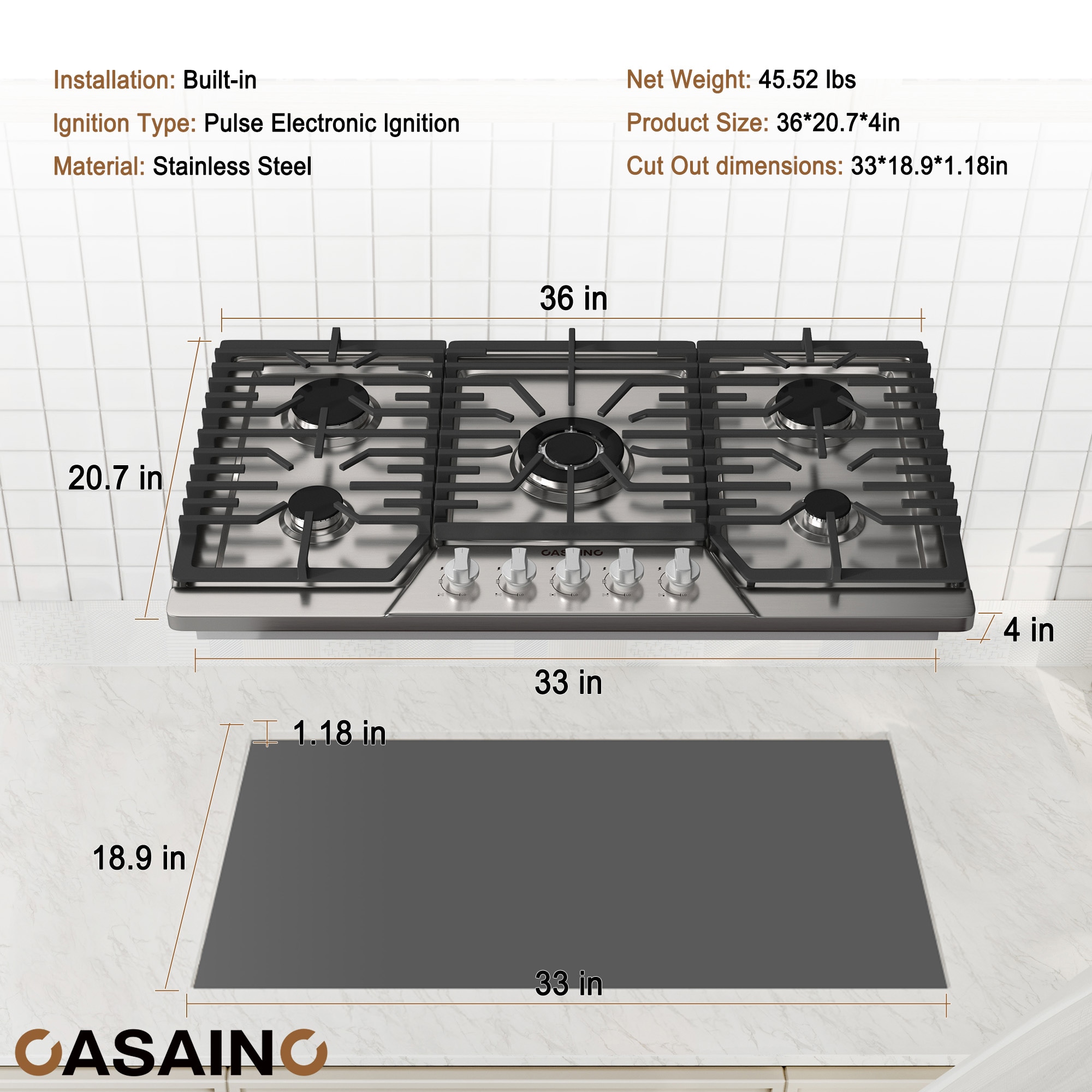 CASAINC CAHQ5B90 Gas-Cktp - View #2