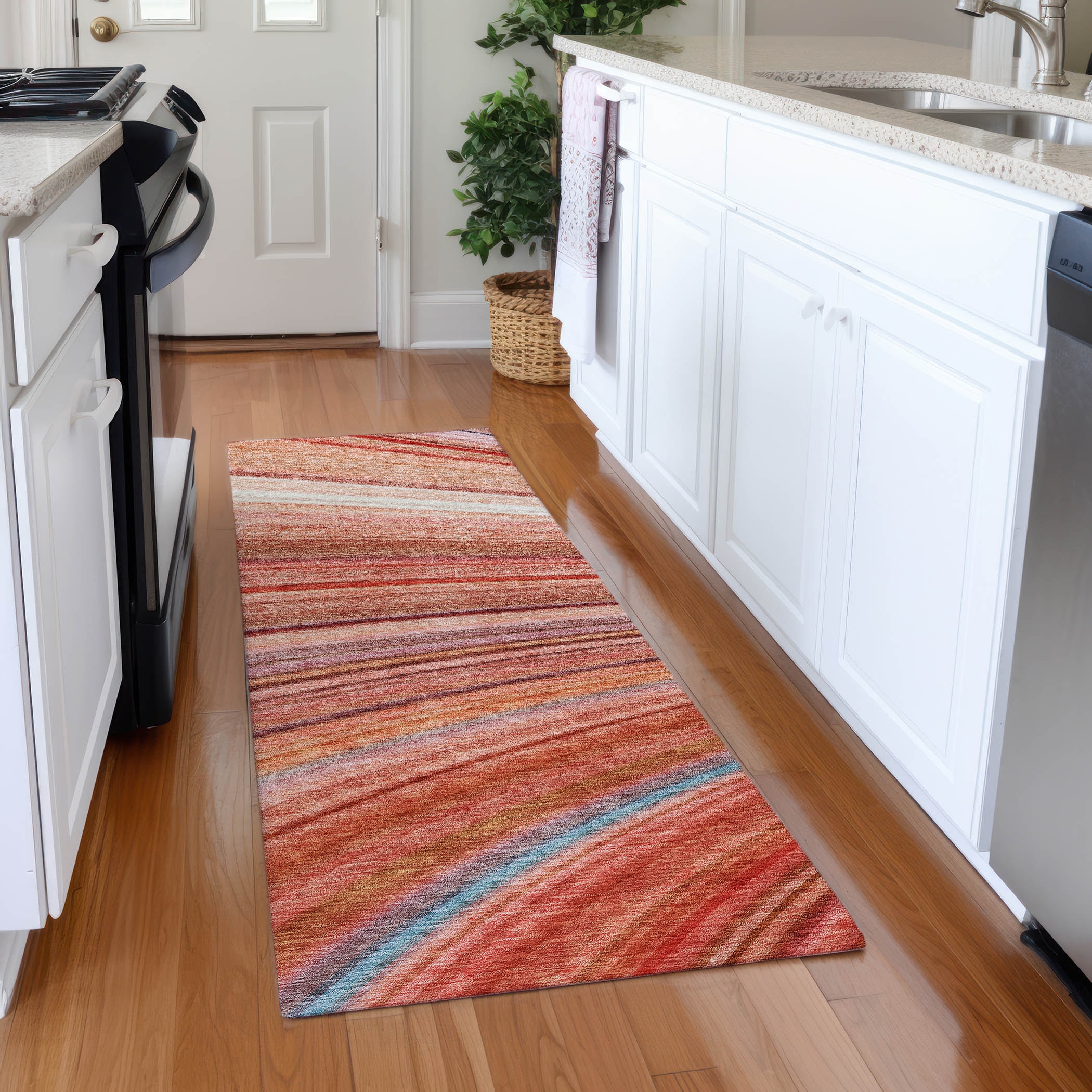 Addison Rugs ACN585TR2X8 Chantille ACN585TR 2 x 7 (ft) Polyester Terracotta Rectangular Indoor/Outdoor Geometric Moroccan Machine washable Runner rug