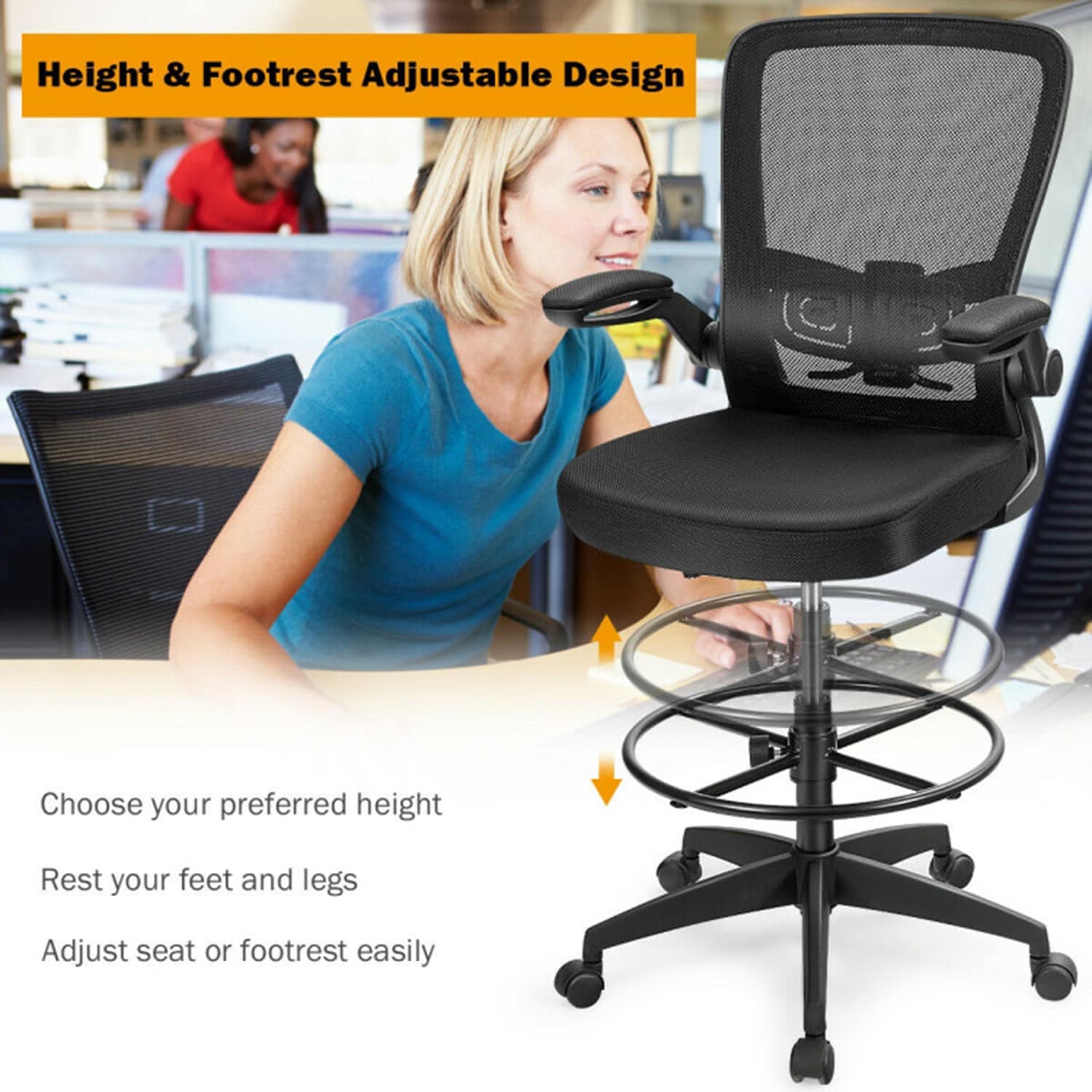 GZMR WF01-LS-029-BKBL Office-Chairs - View #8