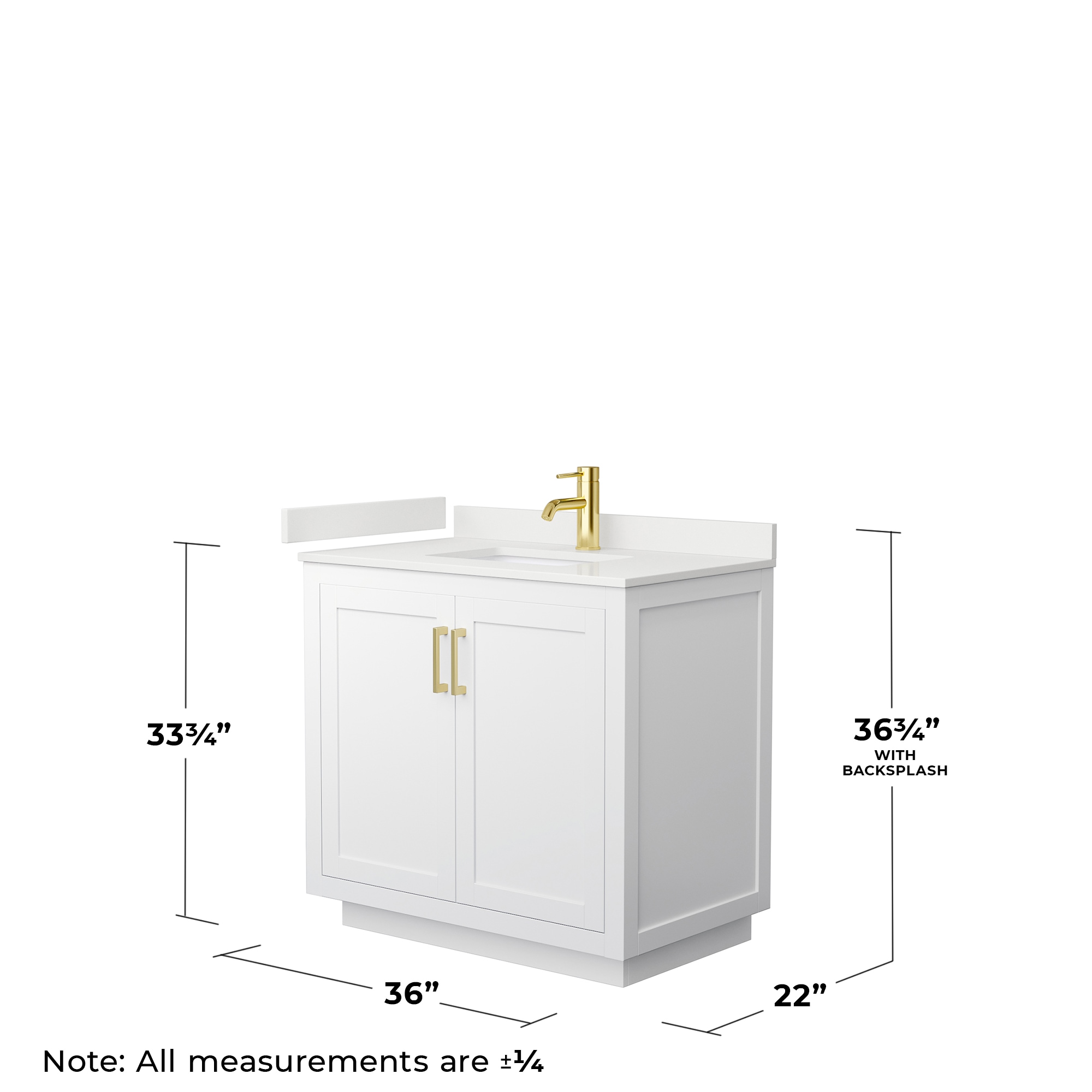 Miranda 36" White Freestanding Single Sink Bathroom Vanity with Quartz Top