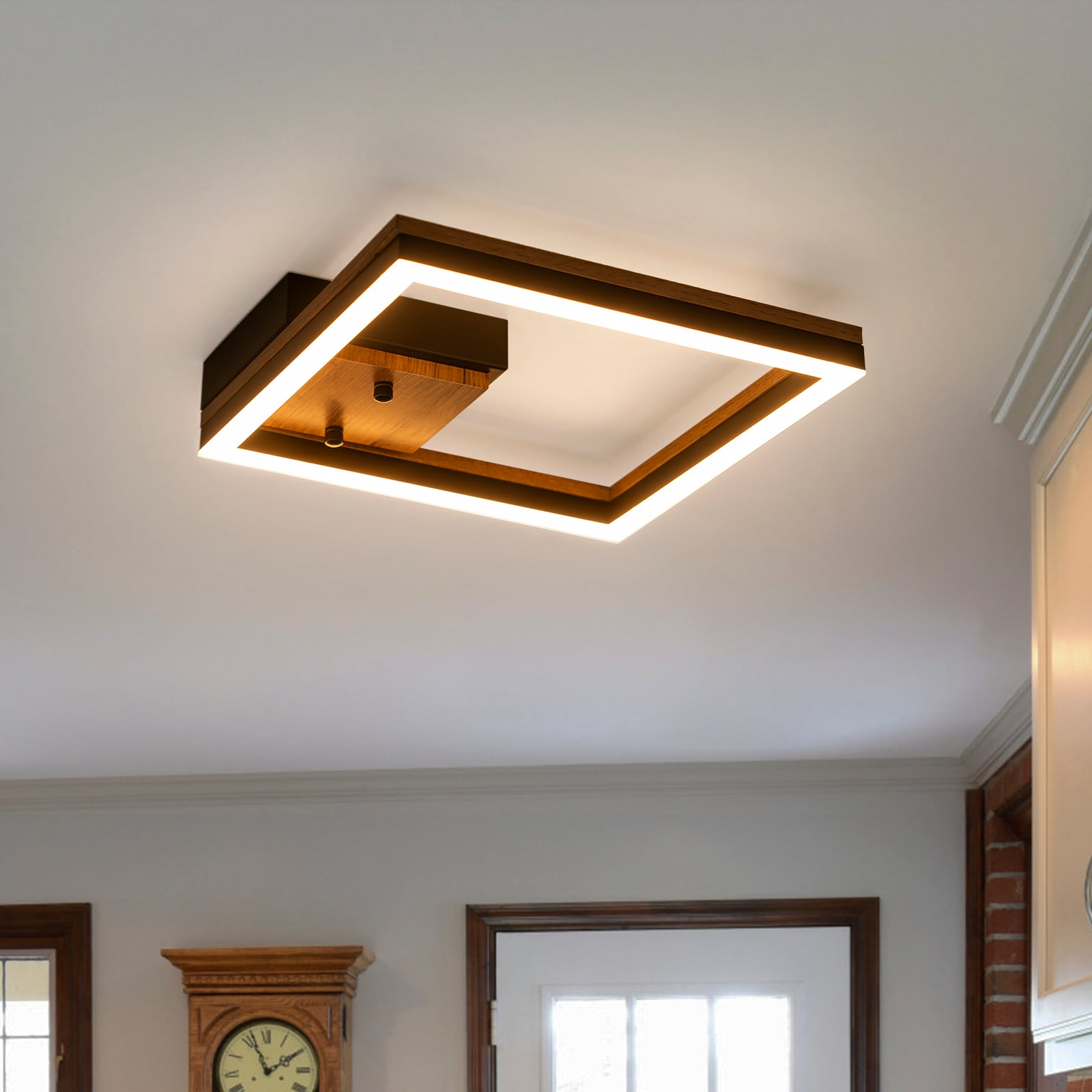 EDISLIVE Y81010000060438 Georgina 1 -Light 10.6-in Brown Integrated LED Semi Flush Mount Light