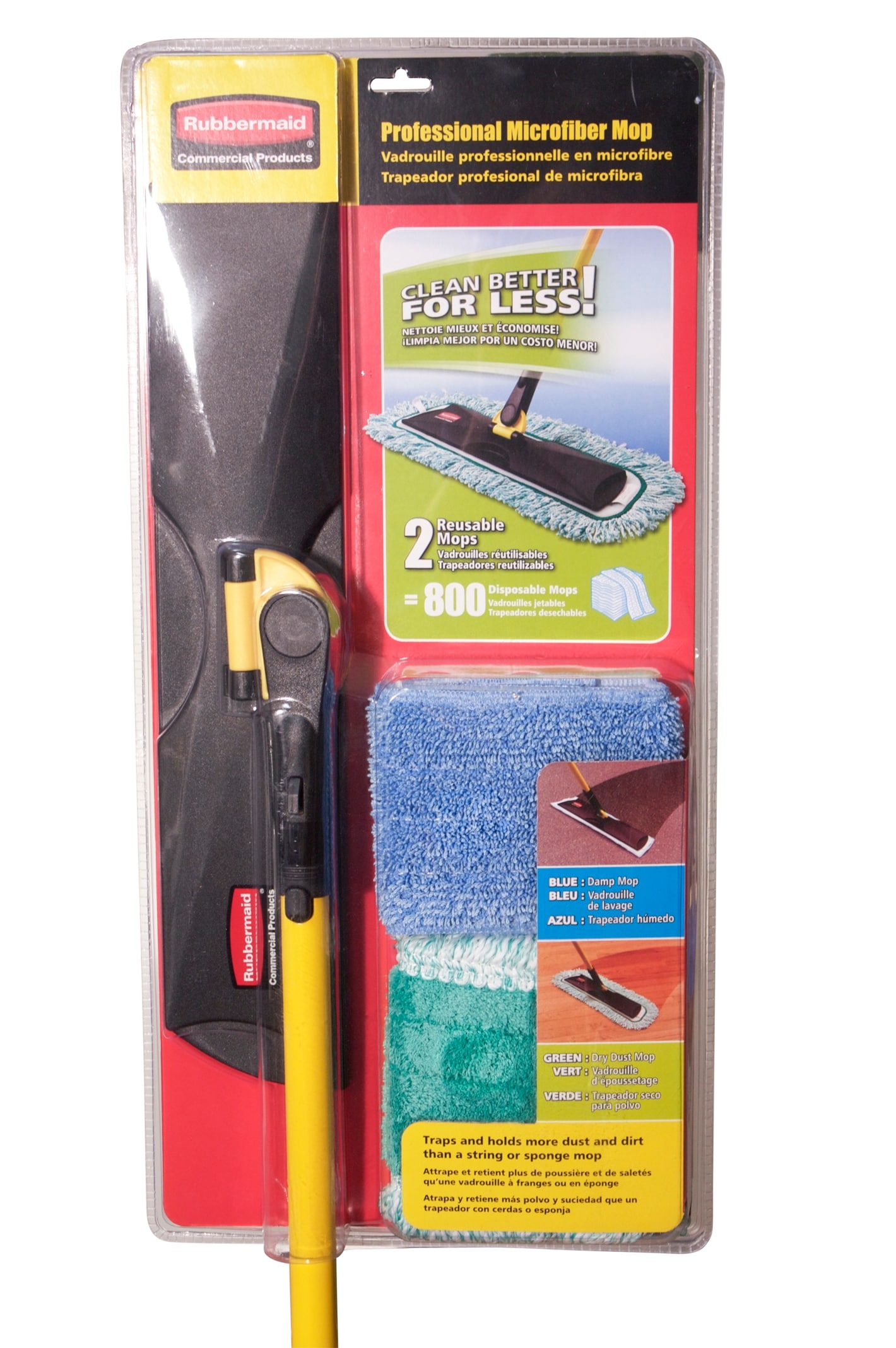 Microfiber Mop Heads For Wet/Dry Mops Comparable to Bona 18" x 4" Set of 4 