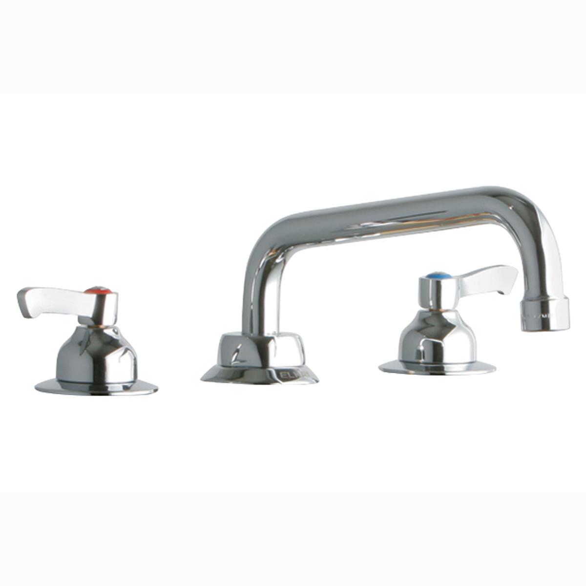 Elkay Chrome Double Handle Low-arc Commercial Kitchen Faucet in