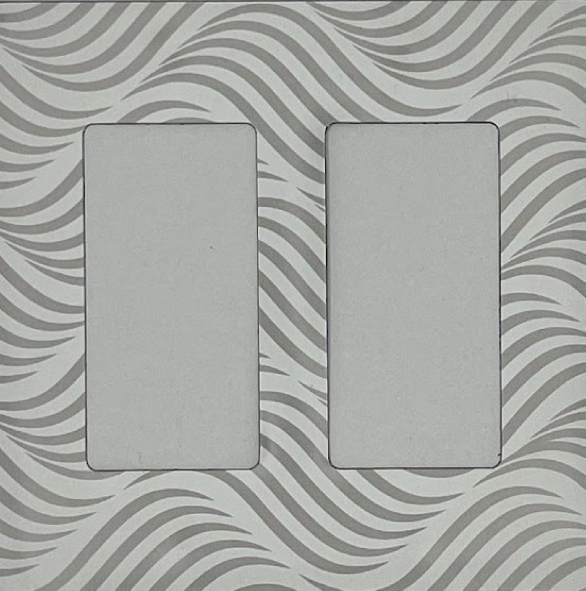 Switch Ups 424192 Insert 2 -Gang Jumbo Size Magnetic Wavy Gray Polyresin Indoor Decorator Wall Plate