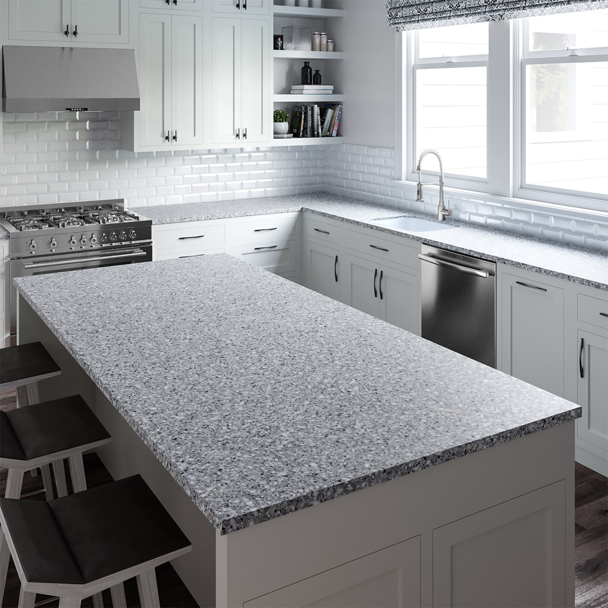 allen + roth Mist Solid Surface Gray Kitchen Countertop SAMPLE (4-in x ...