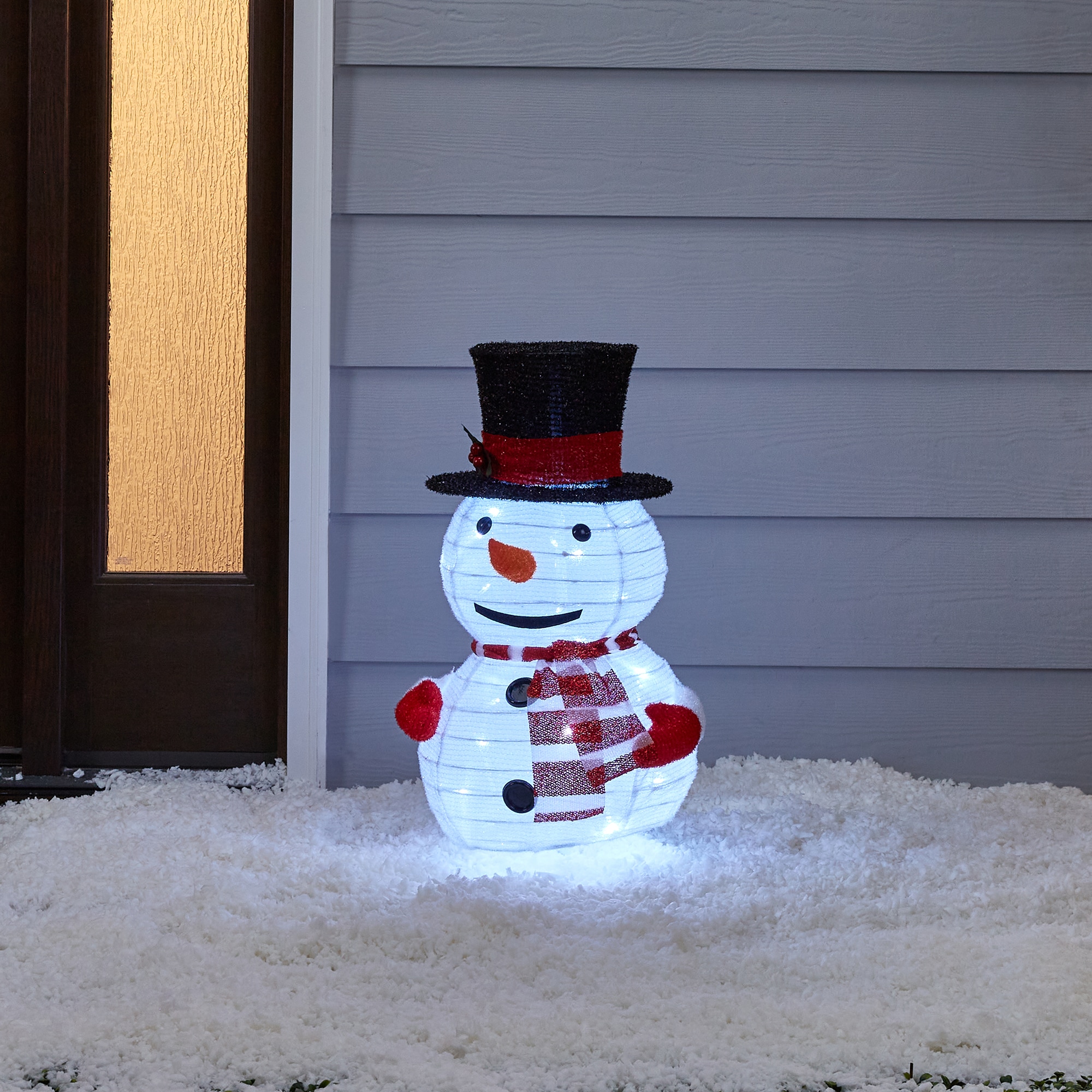 Holiday Living 24-in Snowman Free Standing Decoration with White 