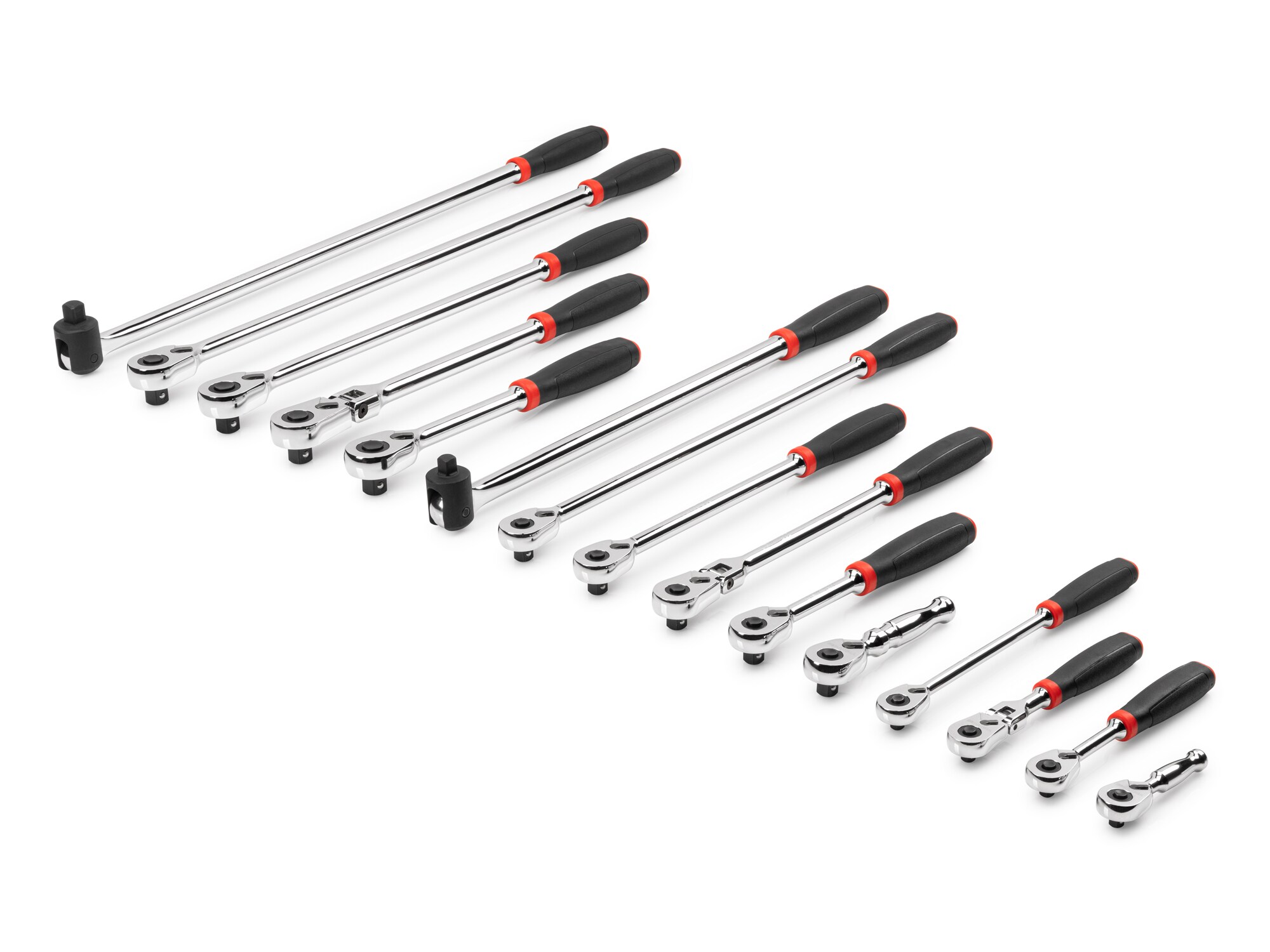 TEKTON 15-Piece 90-Tooth 1/2-in, 3/8-in, 1/4-in Drive Comfort Grip Handle Flexible Head Ratchet Set SDR99904 Sansujyuku sansujyuku.com