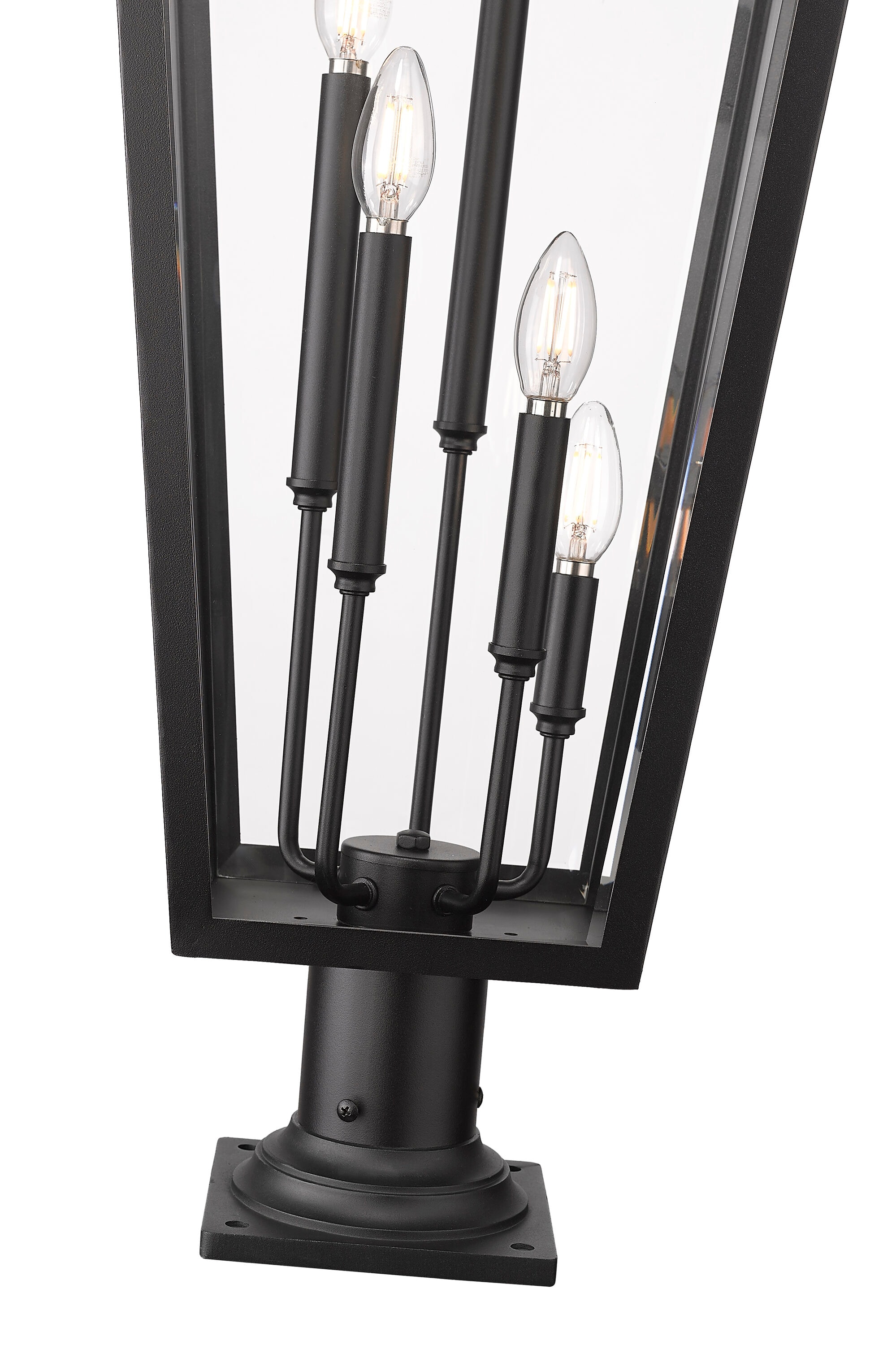 Black Stainless Steel 5-Light Outdoor Pier Lantern