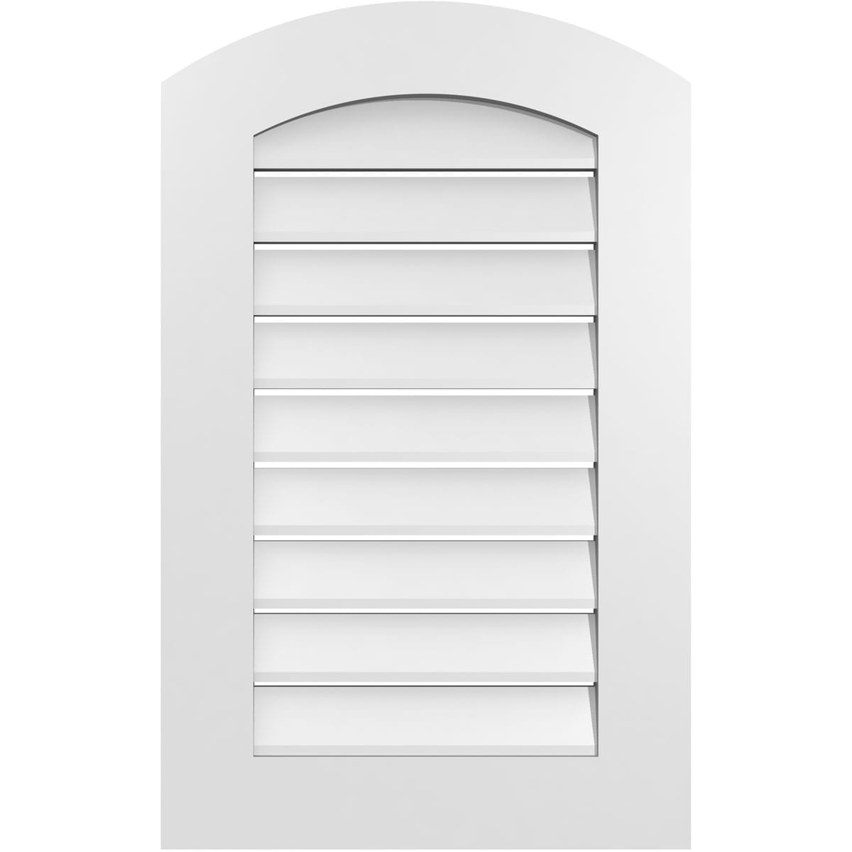 Ekena Millwork GVPAR20X3201SF 20-Inches x 32-Inches Off-white Round top PVC Gable Louver Vent