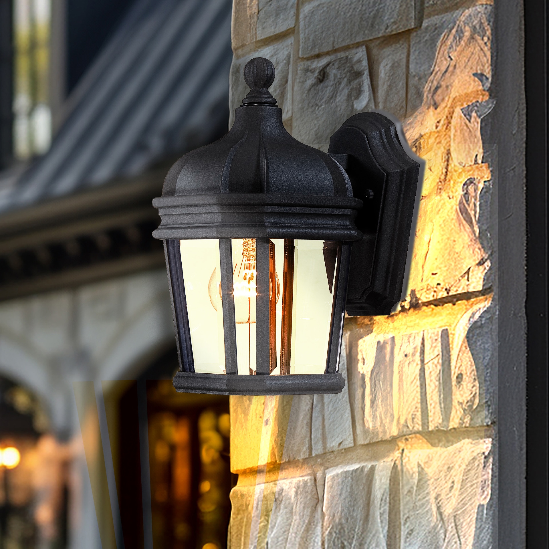 Minka Lavery 8690-66 Harrison 1 -Light 11.5-in H Matte Black Hardwired Outdoor Wall Light