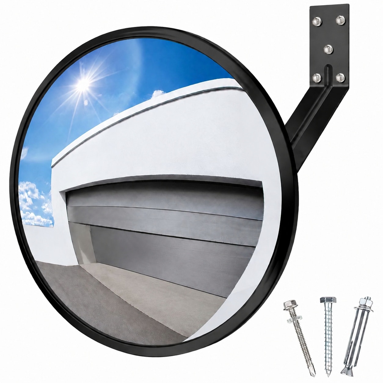 Aoibox  12 inch Acrylic Convex Mirror Adjustable Wide Angle View Indoor Security Mirror Corner Security Blind Spot