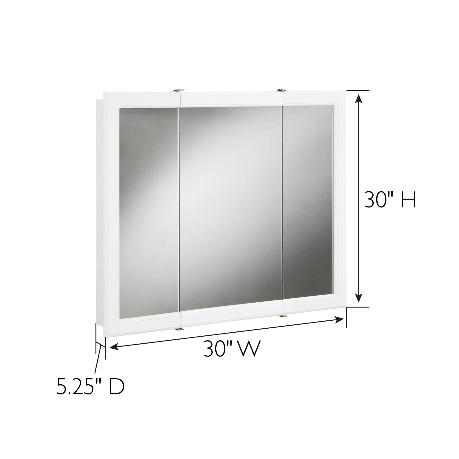 Design House Concord 30-in x 30-in Surface Mount White Mirrored ...