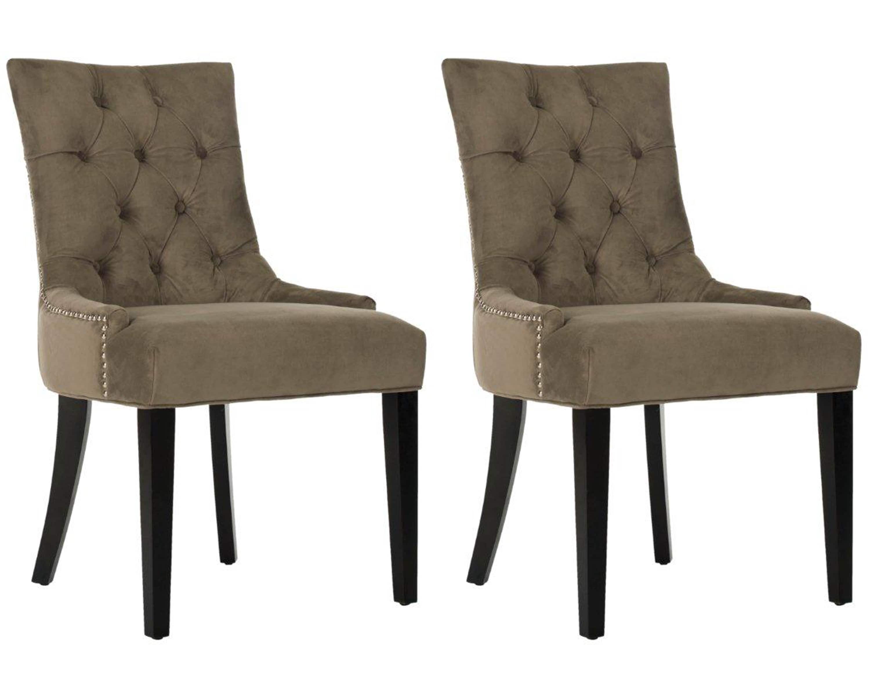 Safavieh MCR4701F-SET2 Set of 2 Abby Contemporary/Modern Upholstered Side Chair (Wood Frame)