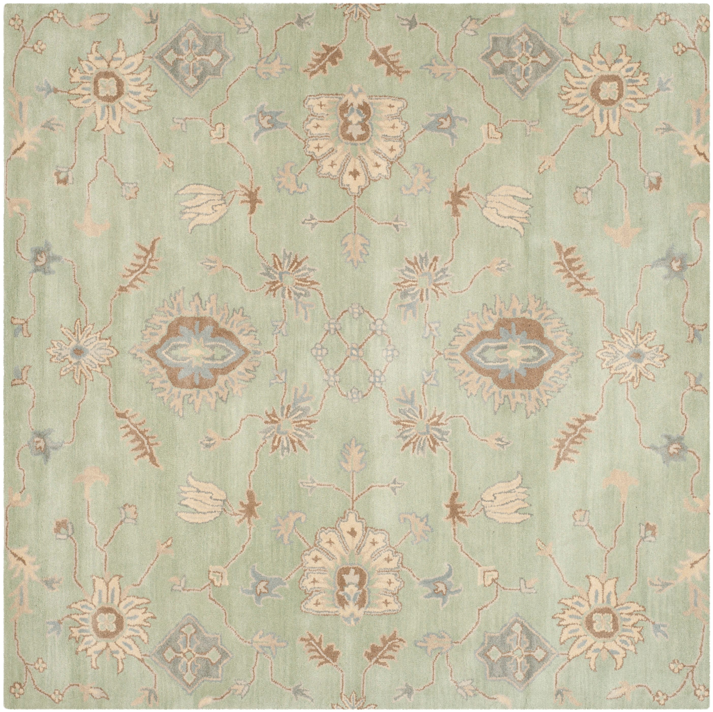 Safavieh Wyndham Buckden 5 x 8 Light Green Indoor Floral/Botanical Vintage Handcrafted Area Rug