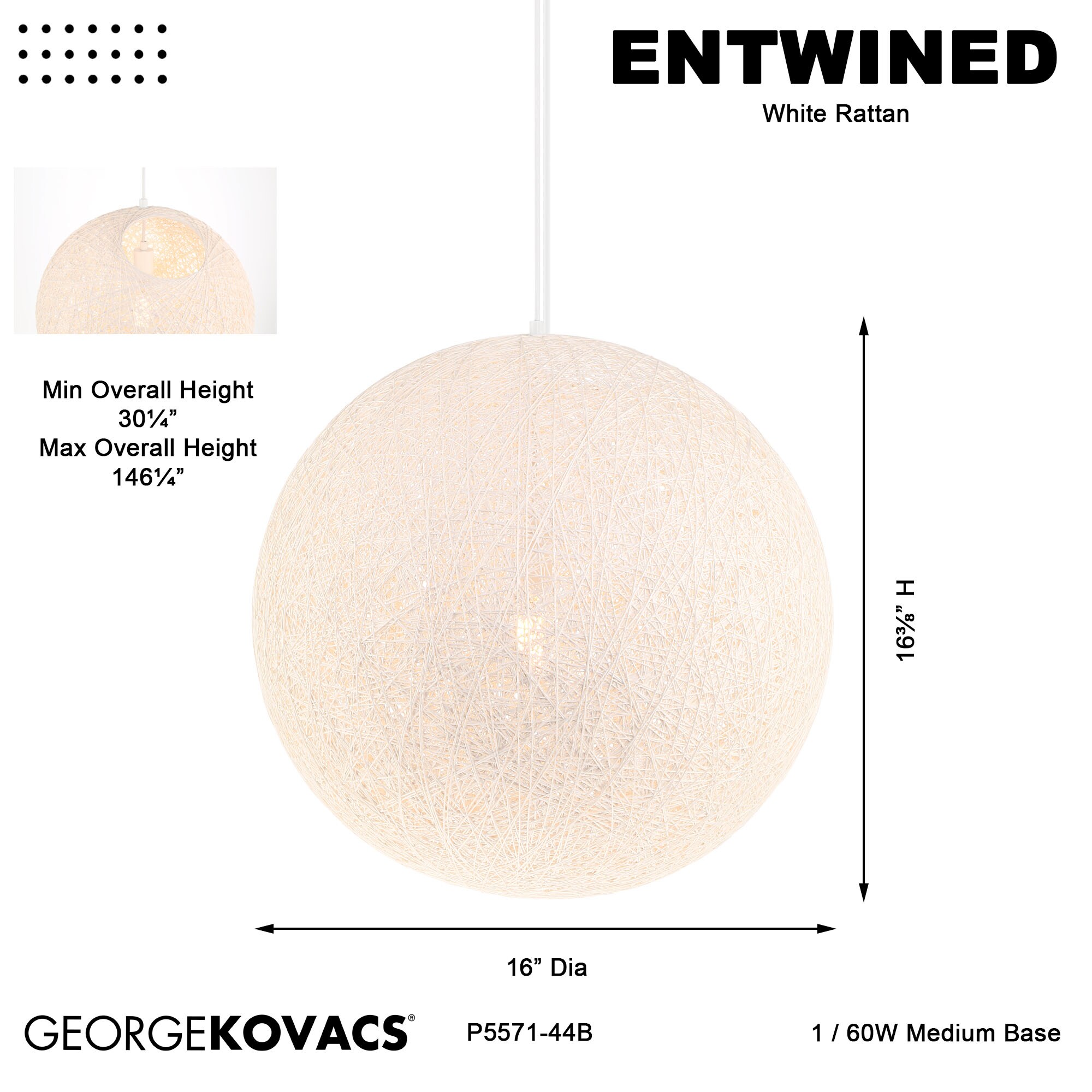 George Kovacs P5571-44B Pendant-Lights - View #8